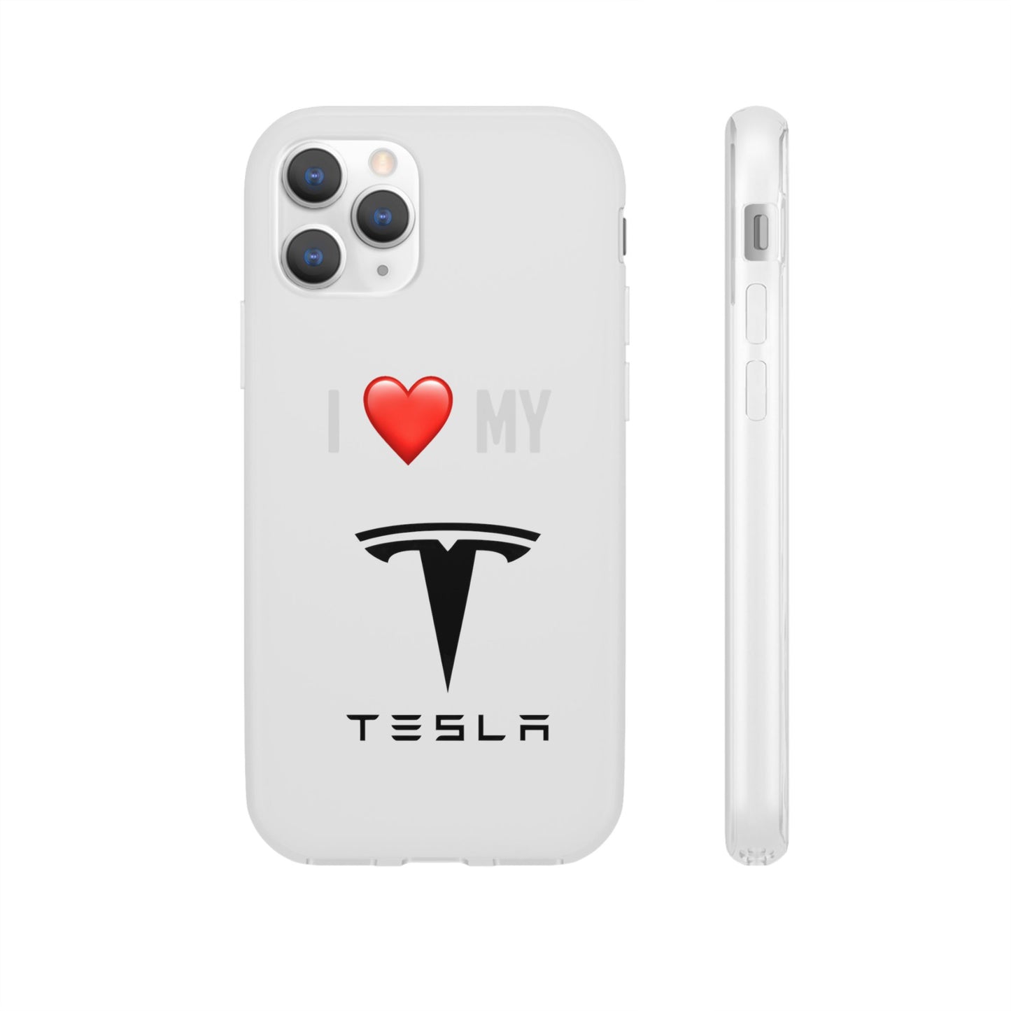 Tesla Phone Case - Flexible And Frosted TPU Plastic I Love My Tesla Phone Case