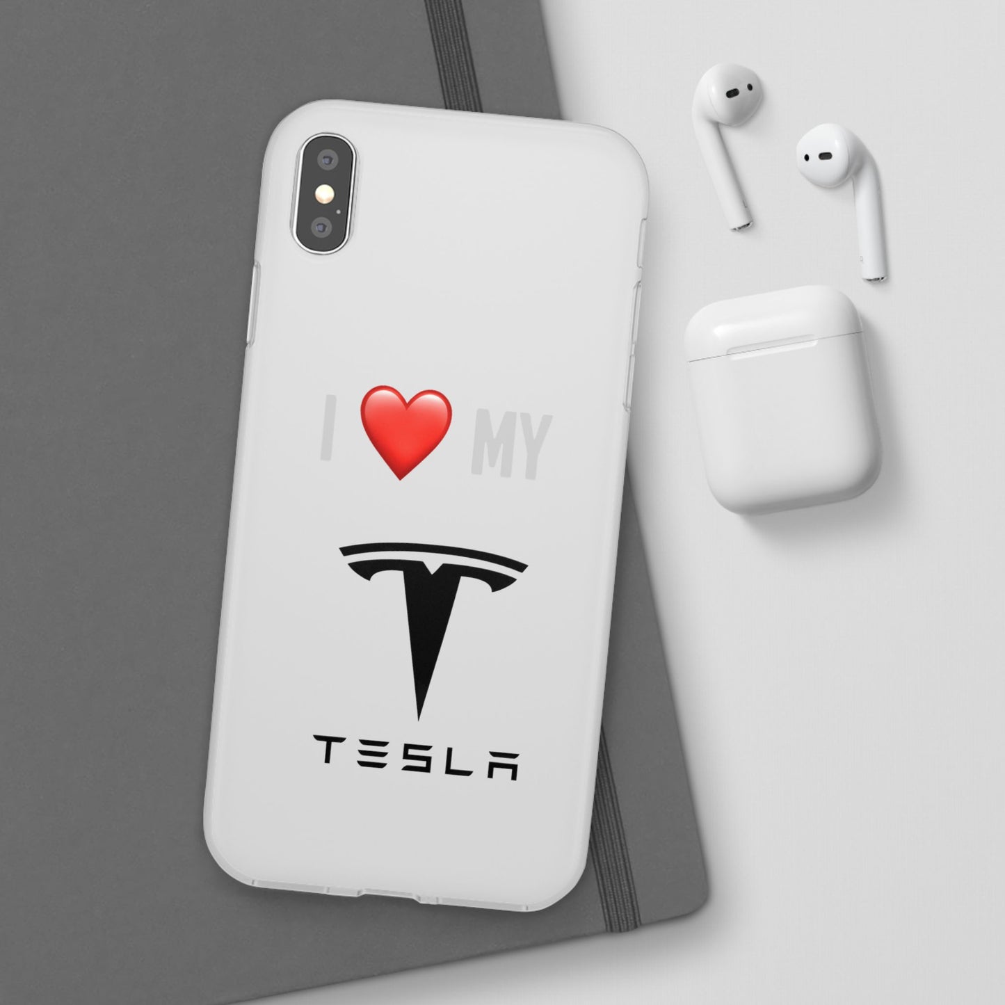 Tesla Phone Case - Flexible And Frosted TPU Plastic I Love My Tesla Phone Case