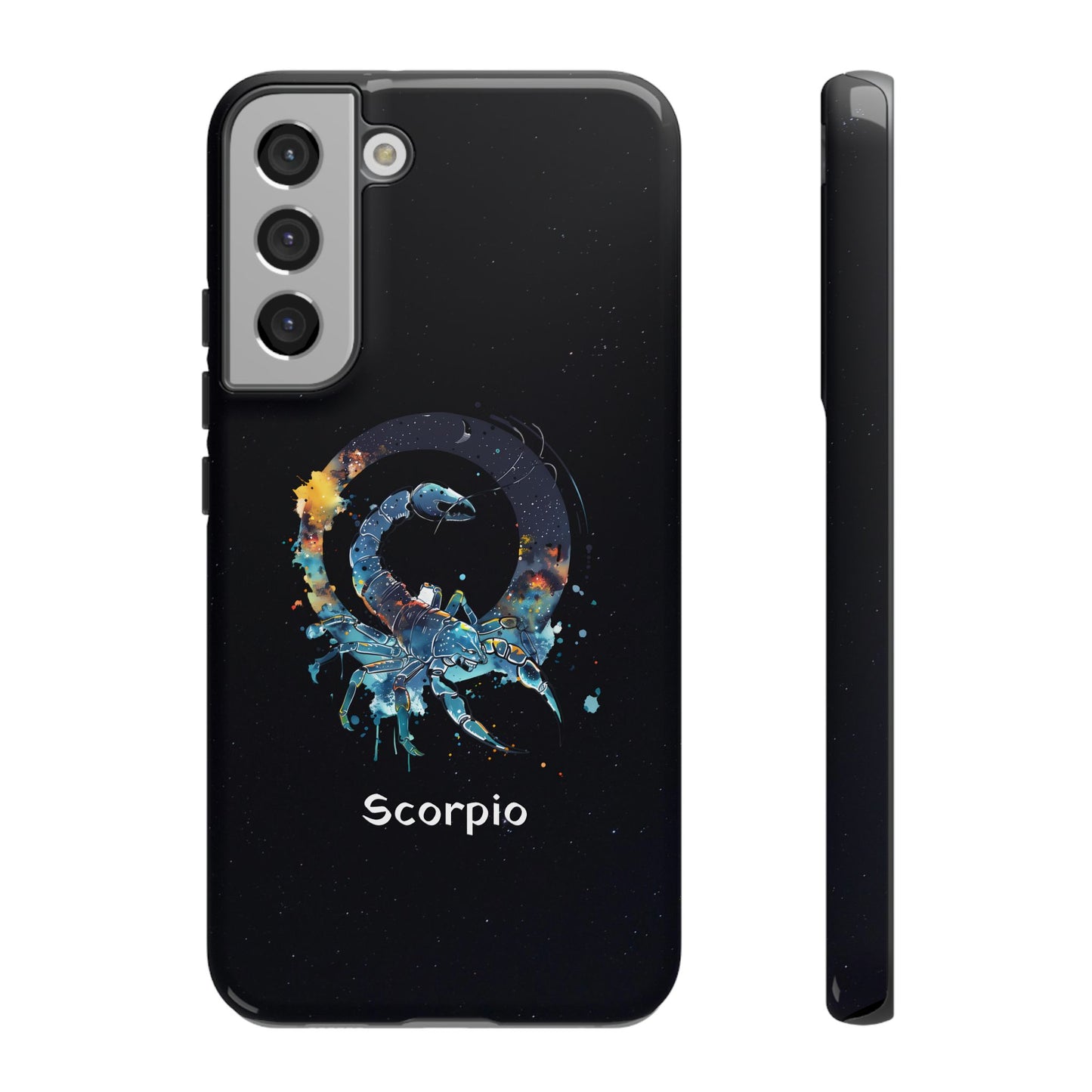 Scorpio Zodiac Star Sign Black Glossy Phone Case Tough Protection for iPhone or Samsung Galaxy