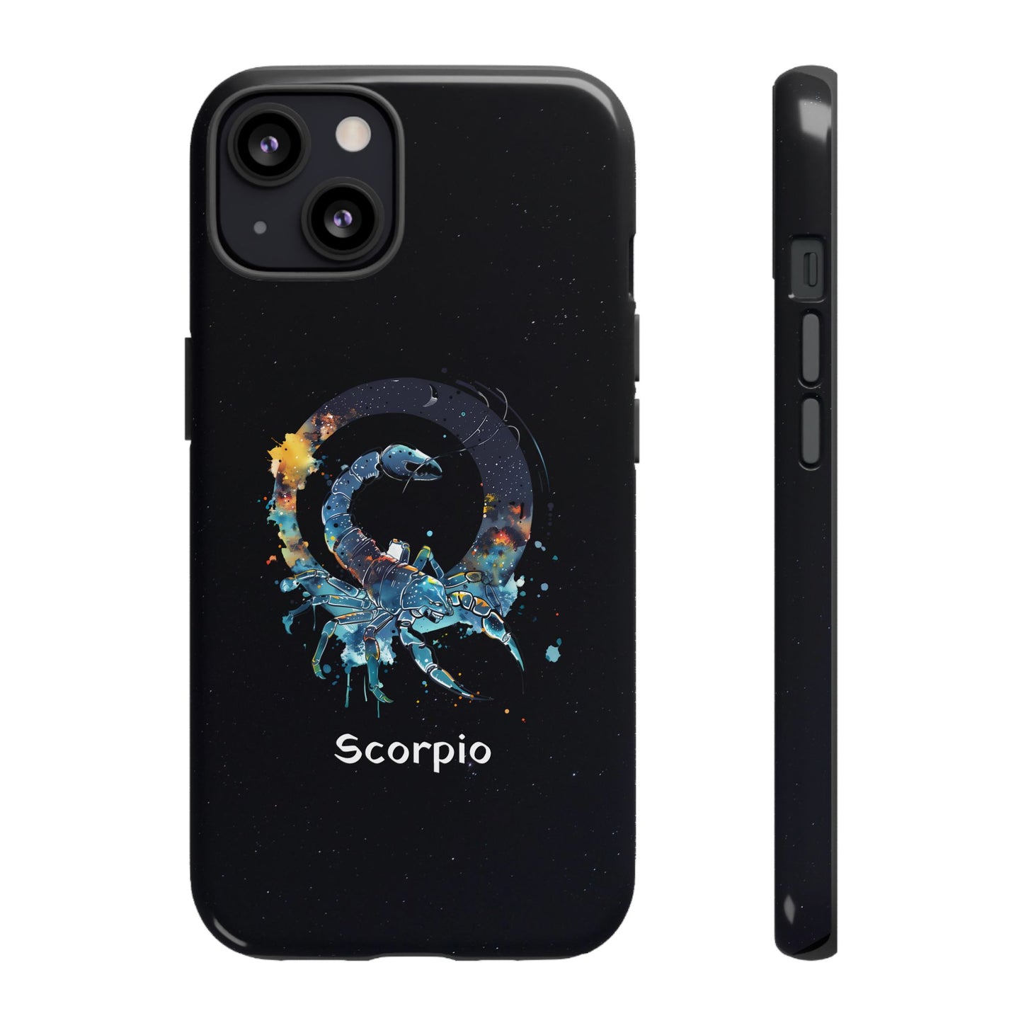 Scorpio Zodiac Star Sign Black Glossy Phone Case Tough Protection for iPhone or Samsung Galaxy