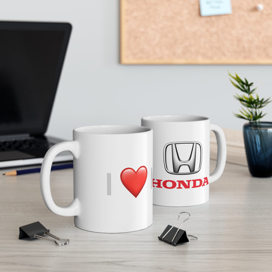 Honda  - I Love My Honda Ceramic Coffee Cups, 11oz, 15oz