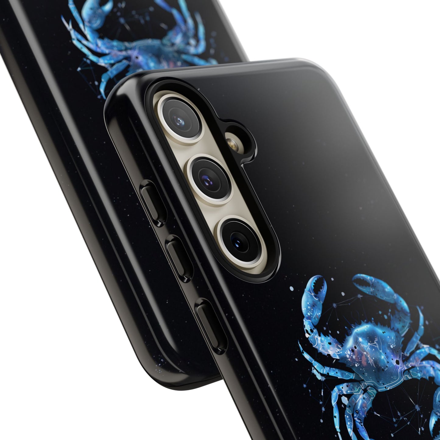 Cancer Zodiac Star Sign Black Glossy Phone Case Tough Protection for iPhone or Samsung Galaxy