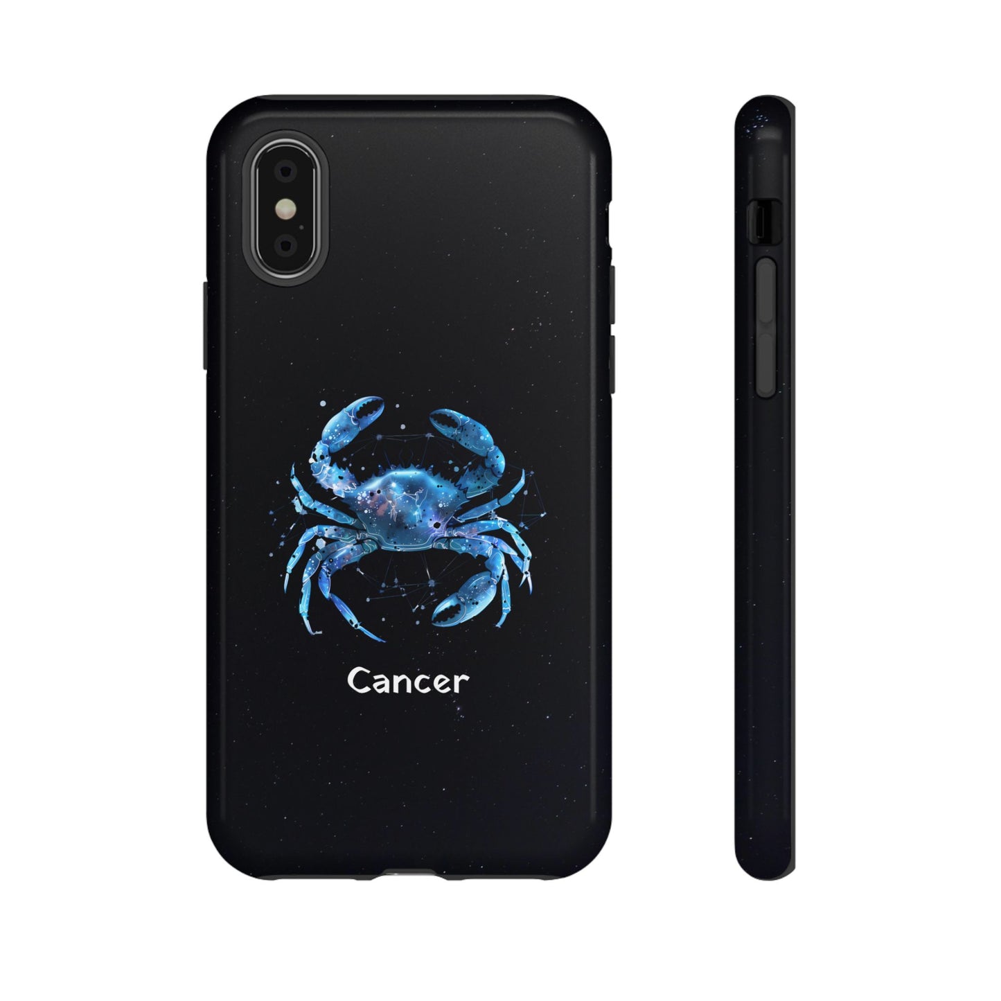 Cancer Zodiac Star Sign Black Glossy Phone Case Tough Protection for iPhone or Samsung Galaxy