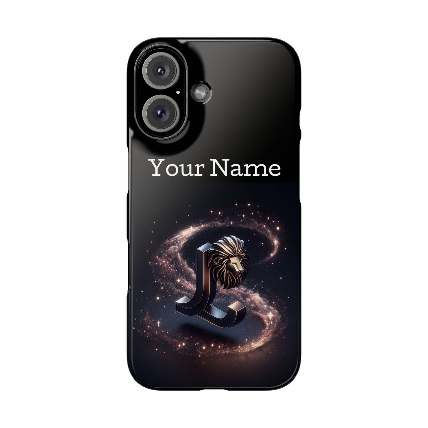Leo Phone Case - Glossy Black Polycarbonate Snap Case Phone Protection