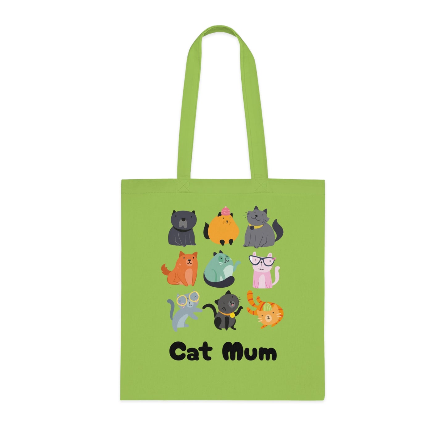Cat Mum Large Cotton Tote Bag in Various Colours - Perfect Gift for Cat Lovers