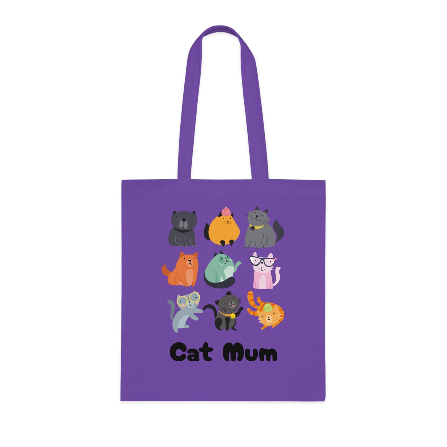 Cat Mum Large Cotton Tote Bag in Various Colours - Perfect Gift for Cat Lovers