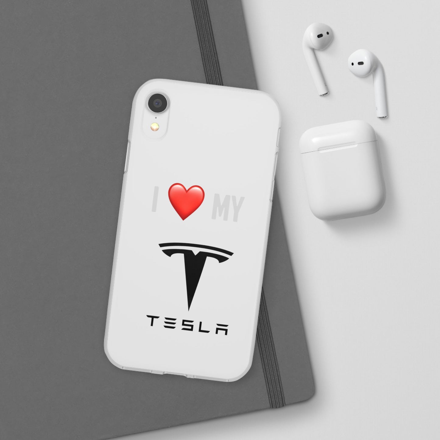 Tesla Phone Case - Flexible And Frosted TPU Plastic I Love My Tesla Phone Case