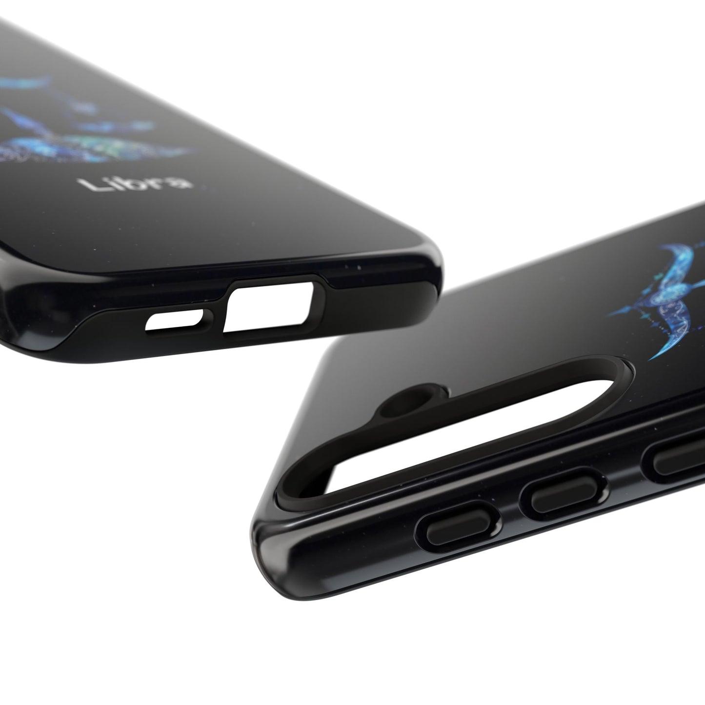 Libra Zodiac Star Sign Black Glossy Phone Case Tough Protection for iPhone or Samsung Galaxy