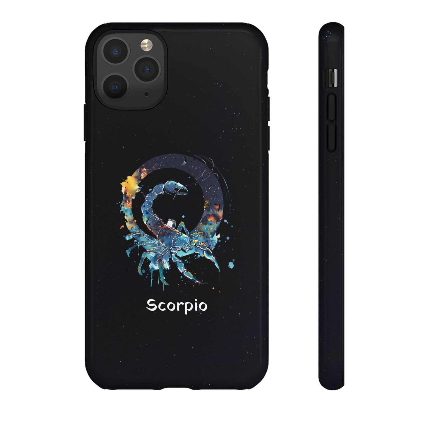 Scorpio Zodiac Star Sign Black Glossy Phone Case Tough Protection for iPhone or Samsung Galaxy