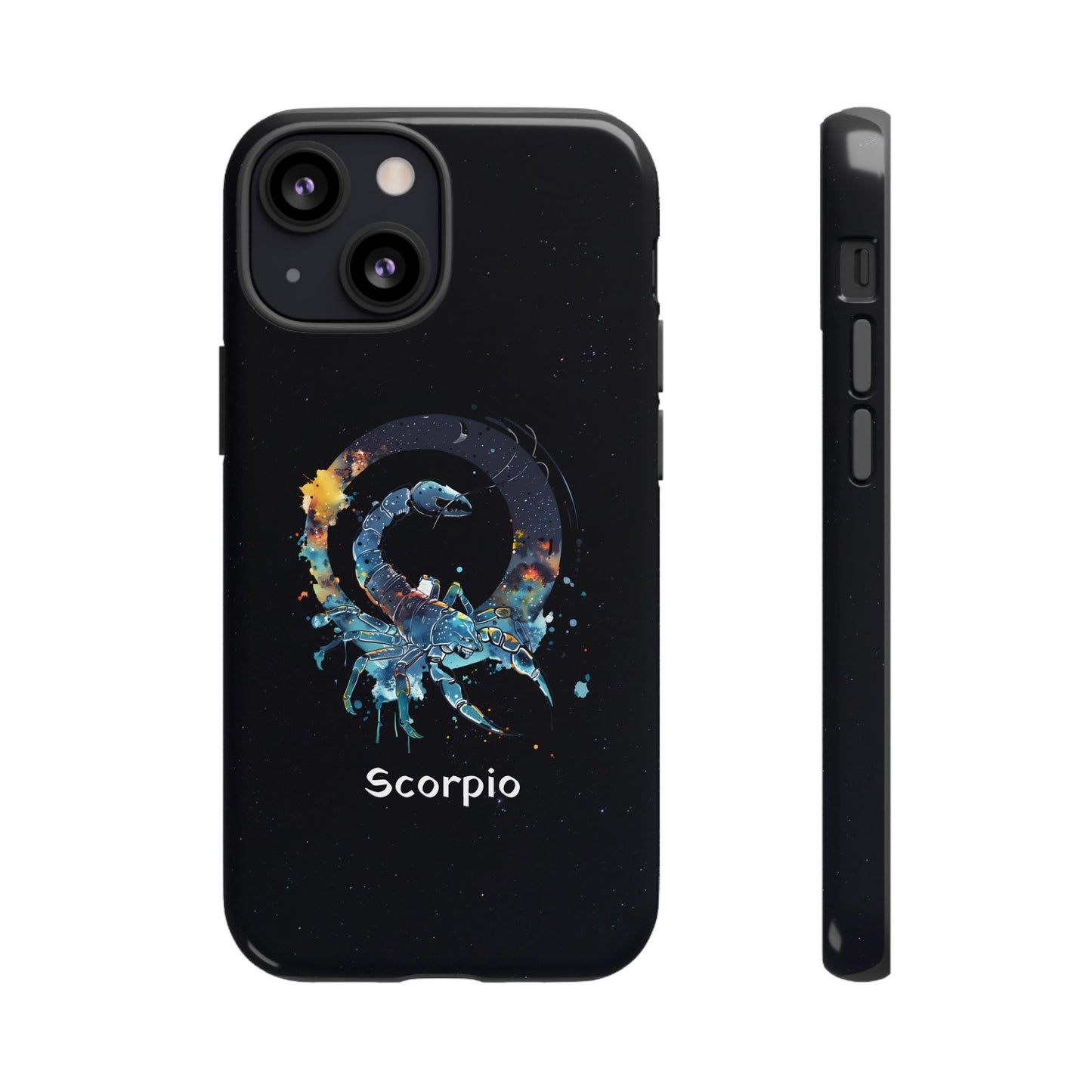 Scorpio Zodiac Star Sign Black Glossy Phone Case Tough Protection for iPhone or Samsung Galaxy