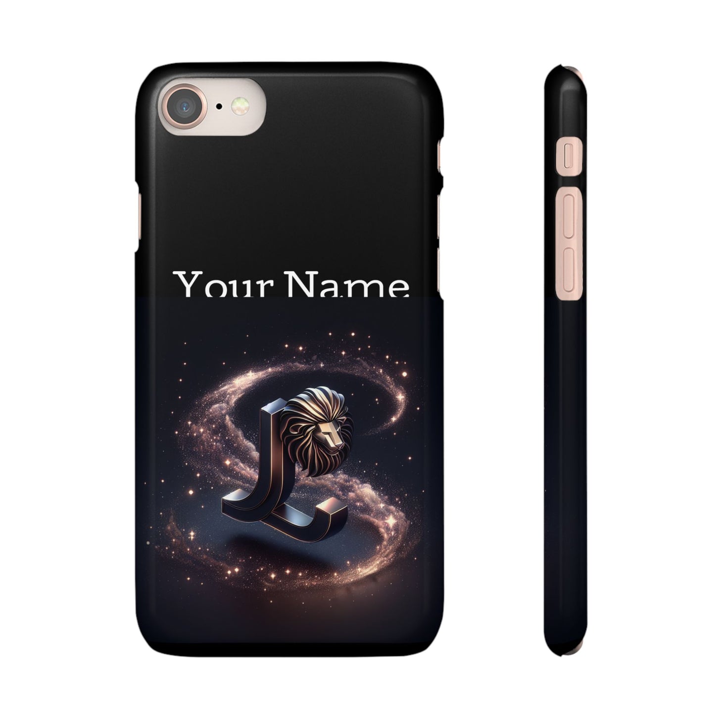 Leo Phone Case - Glossy Black Polycarbonate Snap Case Phone Protection