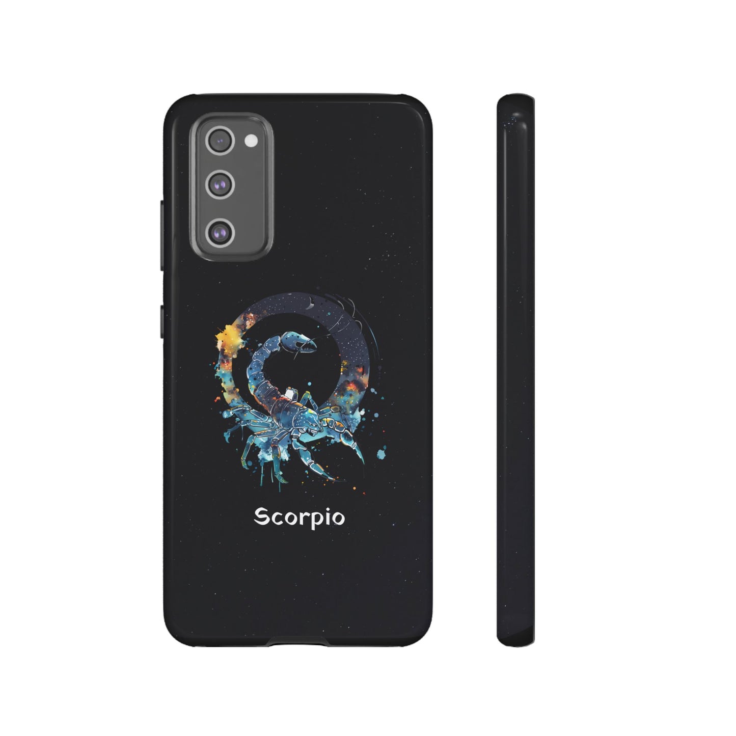 Scorpio Zodiac Star Sign Black Glossy Phone Case Tough Protection for iPhone or Samsung Galaxy