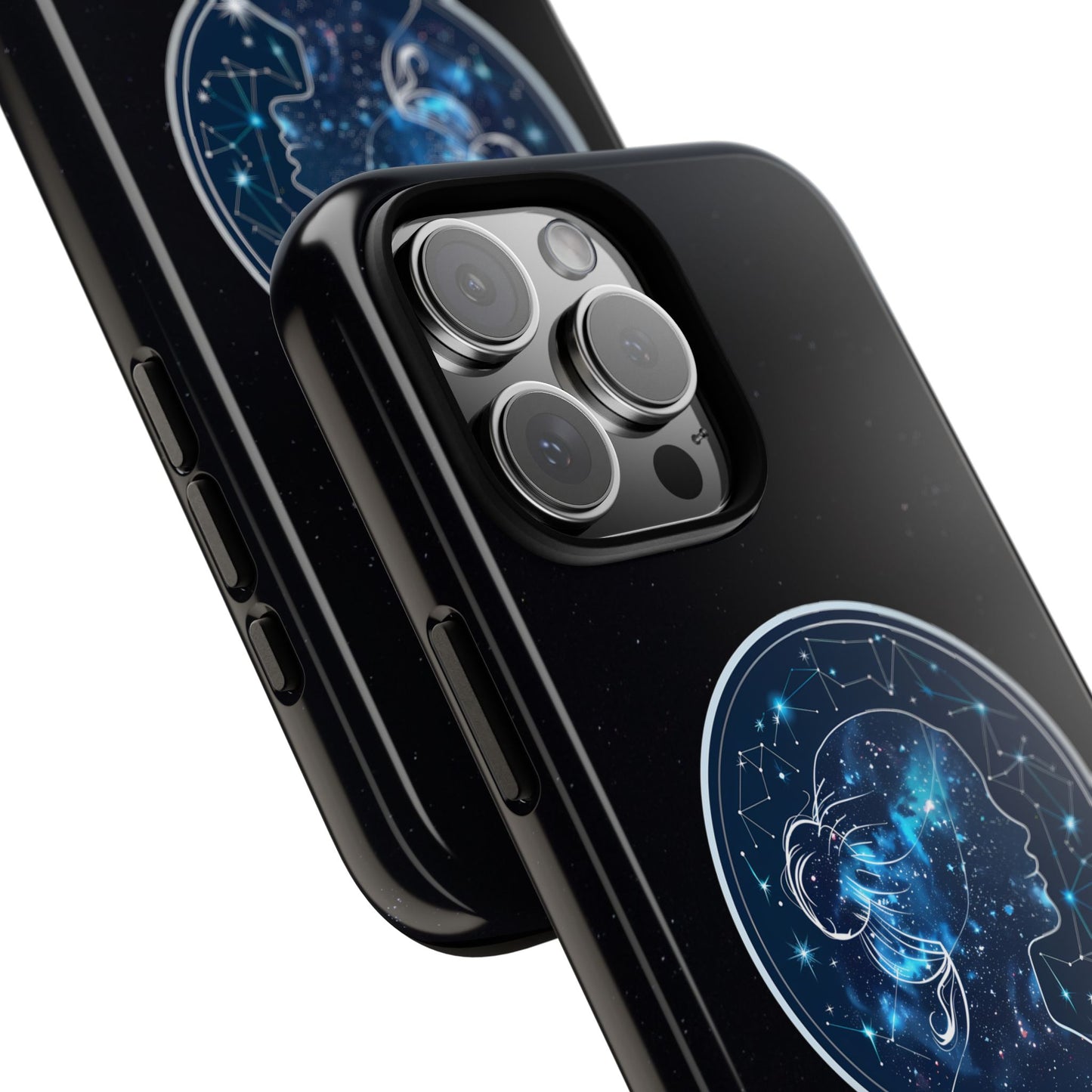 Virgo Zodiac Star Sign Black Glossy Phone Case Tough Protection for iPhone or Samsung Galaxy
