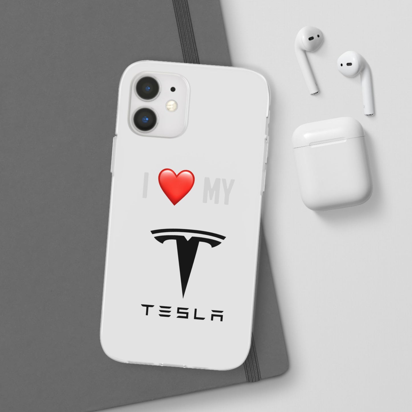 Tesla Phone Case - Flexible And Frosted TPU Plastic I Love My Tesla Phone Case