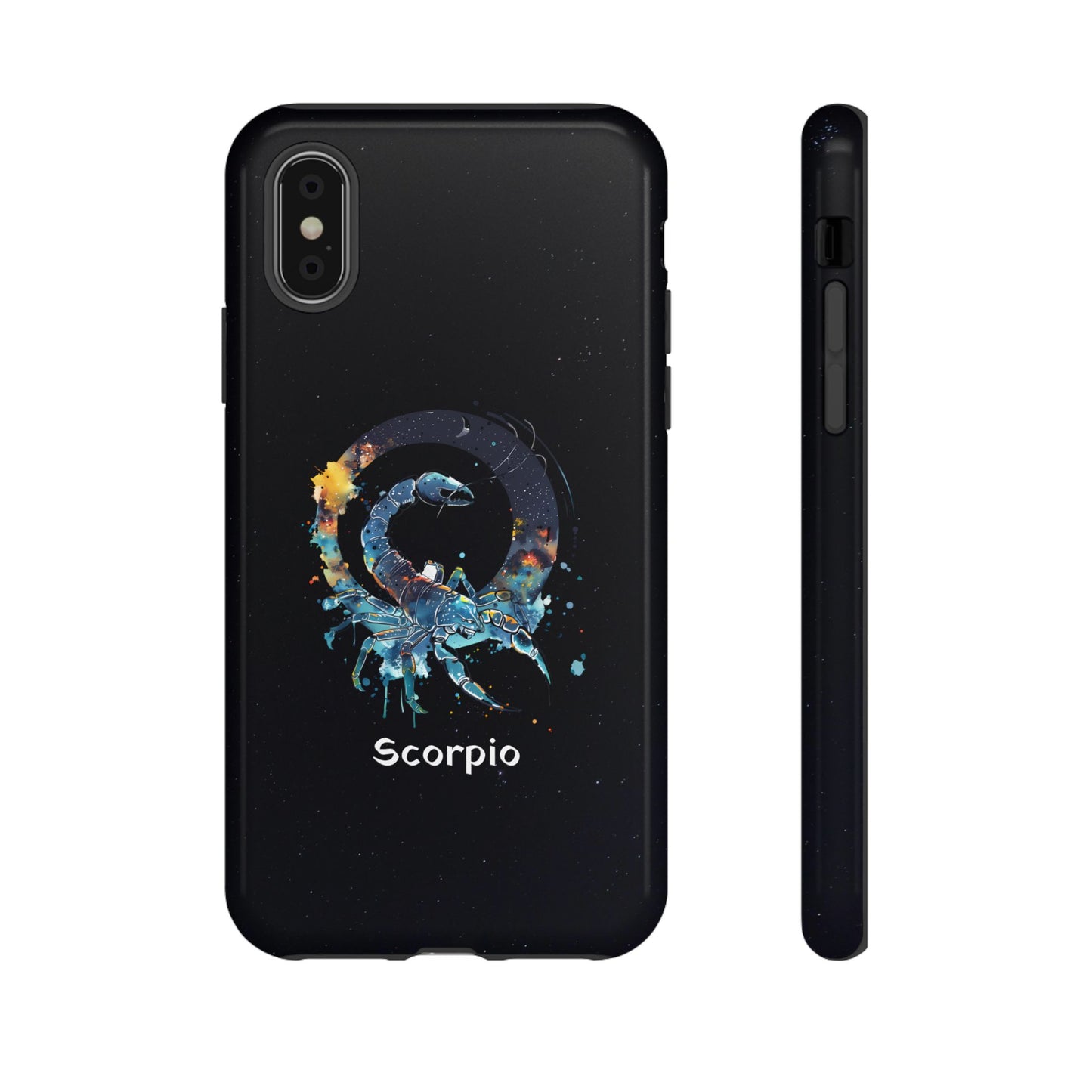 Scorpio Zodiac Star Sign Black Glossy Phone Case Tough Protection for iPhone or Samsung Galaxy