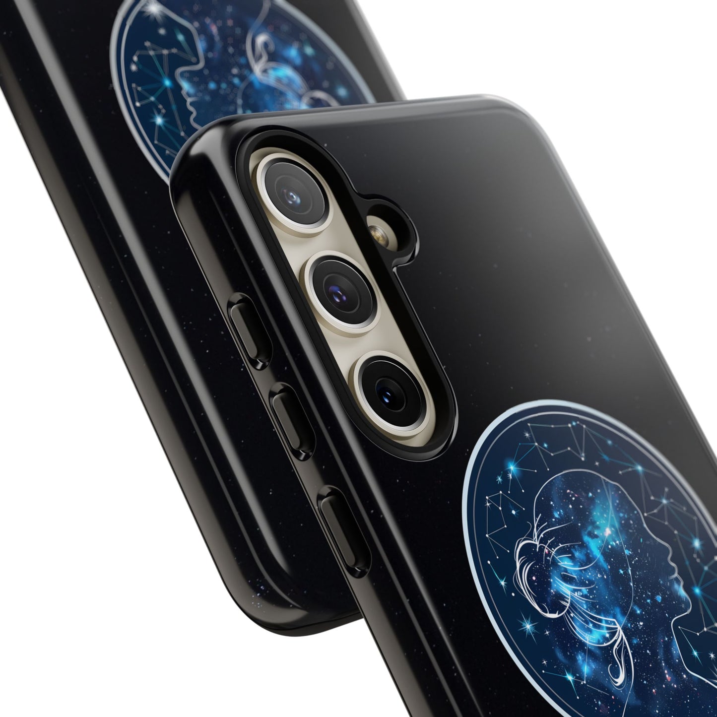 Virgo Zodiac Star Sign Black Glossy Phone Case Tough Protection for iPhone or Samsung Galaxy