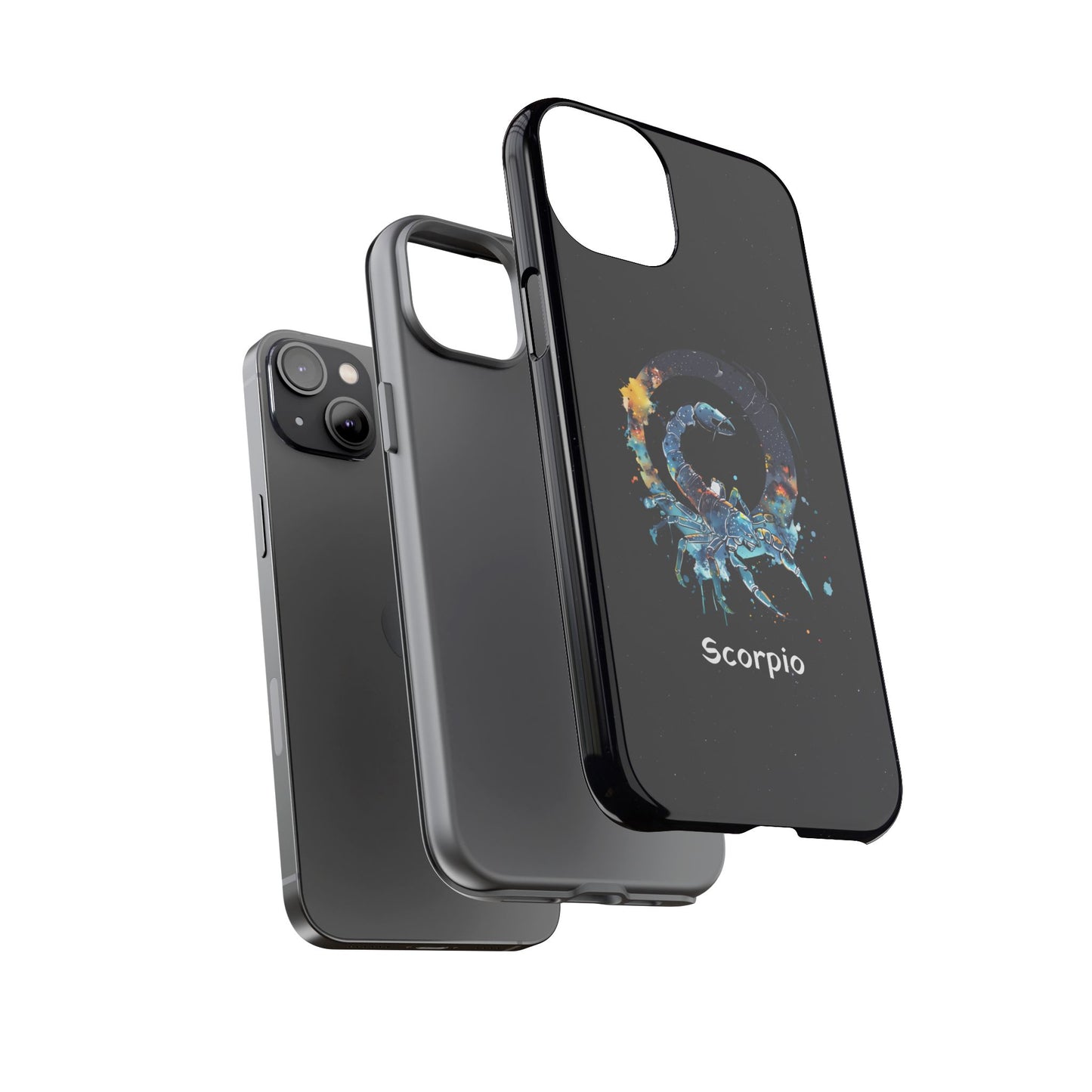 Scorpio Zodiac Star Sign Black Glossy Phone Case Tough Protection for iPhone or Samsung Galaxy