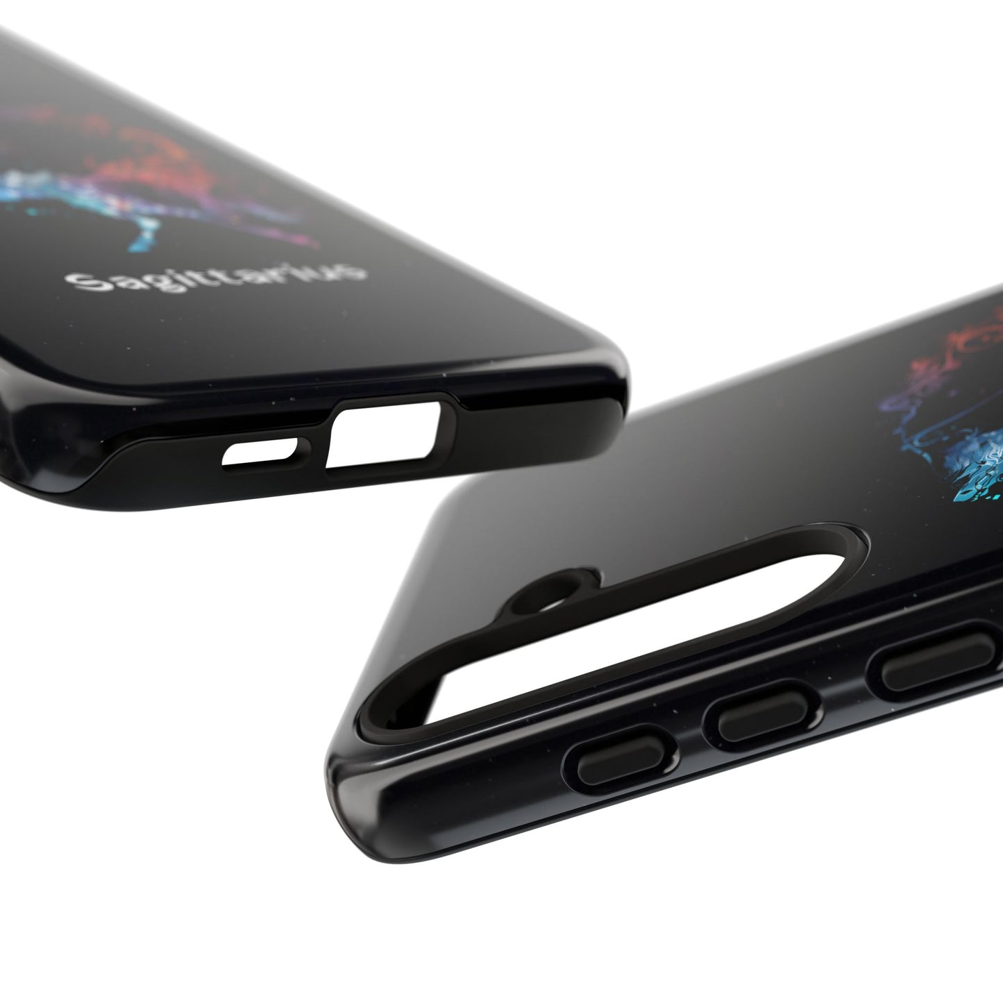 Sagittarius Zodiac Star Sign Black Glossy Phone Case Tough Protection for iPhone or Samsung Galaxy