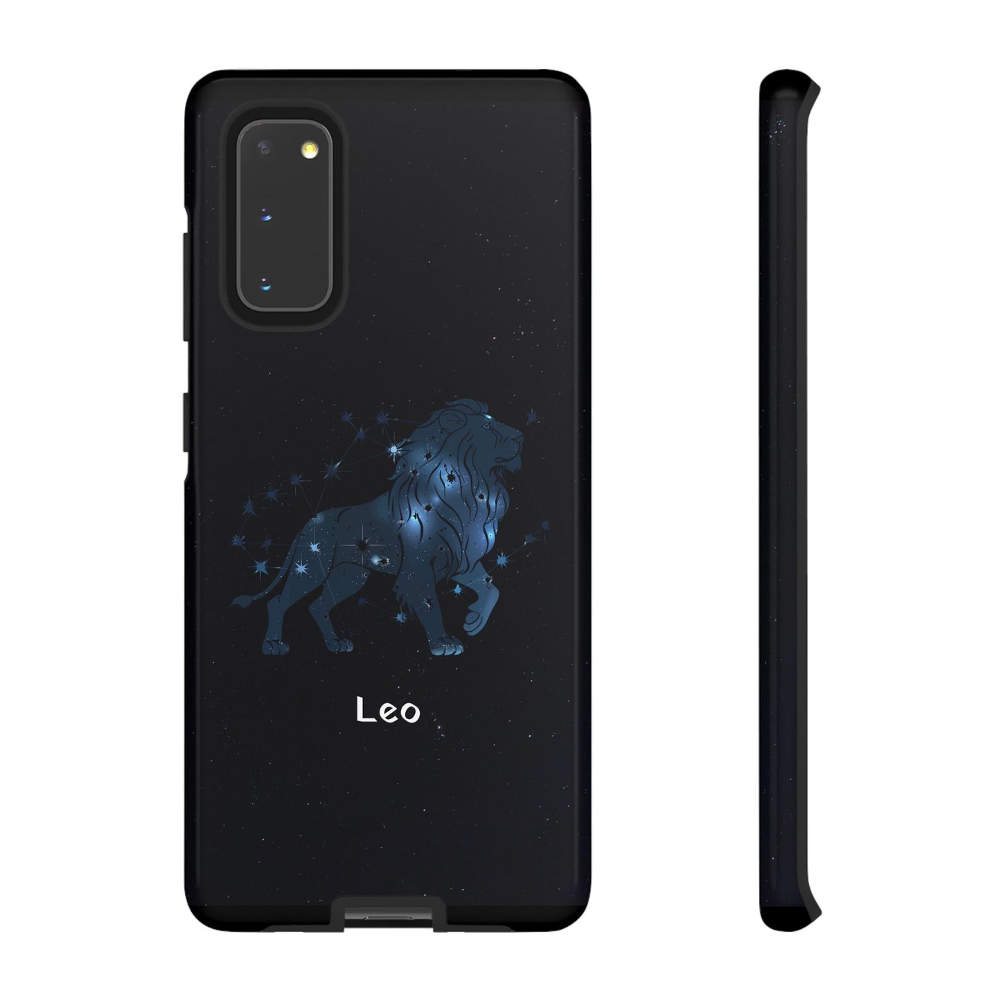 Leo Star Sign Zodiac Black Glossy Phone Case Tough Protection for iPhone or Samsung Galaxy
