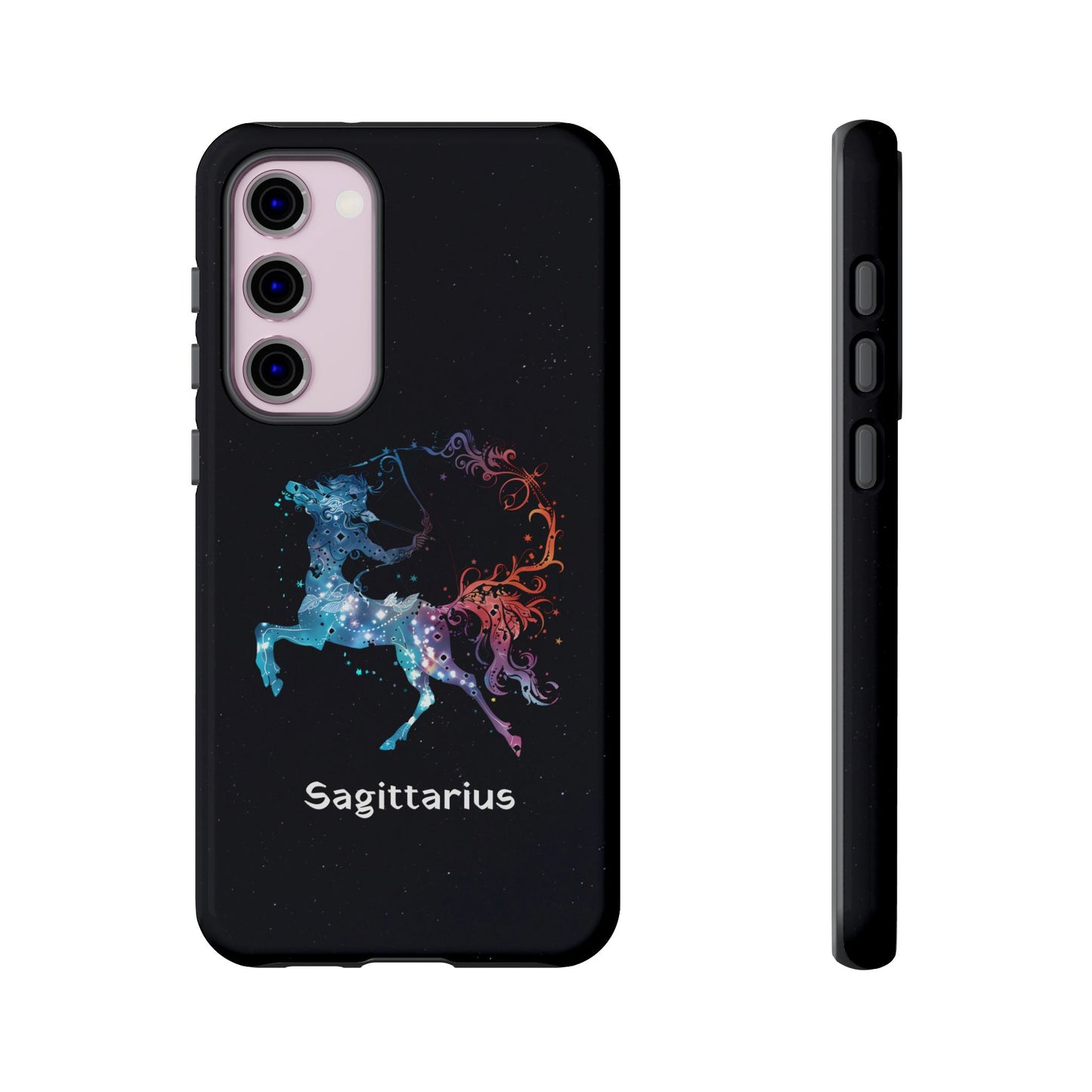 Sagittarius Zodiac Star Sign Black Glossy Phone Case Tough Protection for iPhone or Samsung Galaxy