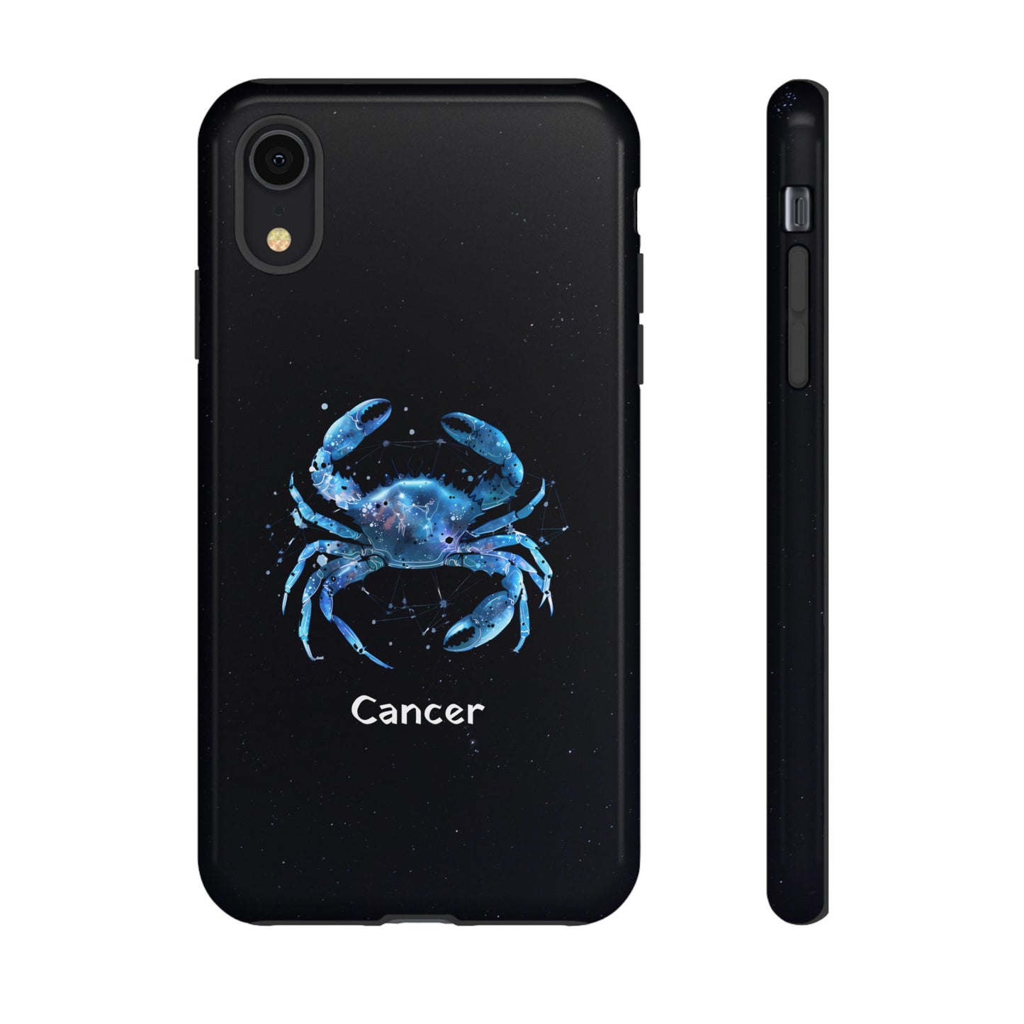 Cancer Zodiac Star Sign Black Glossy Phone Case Tough Protection for iPhone or Samsung Galaxy