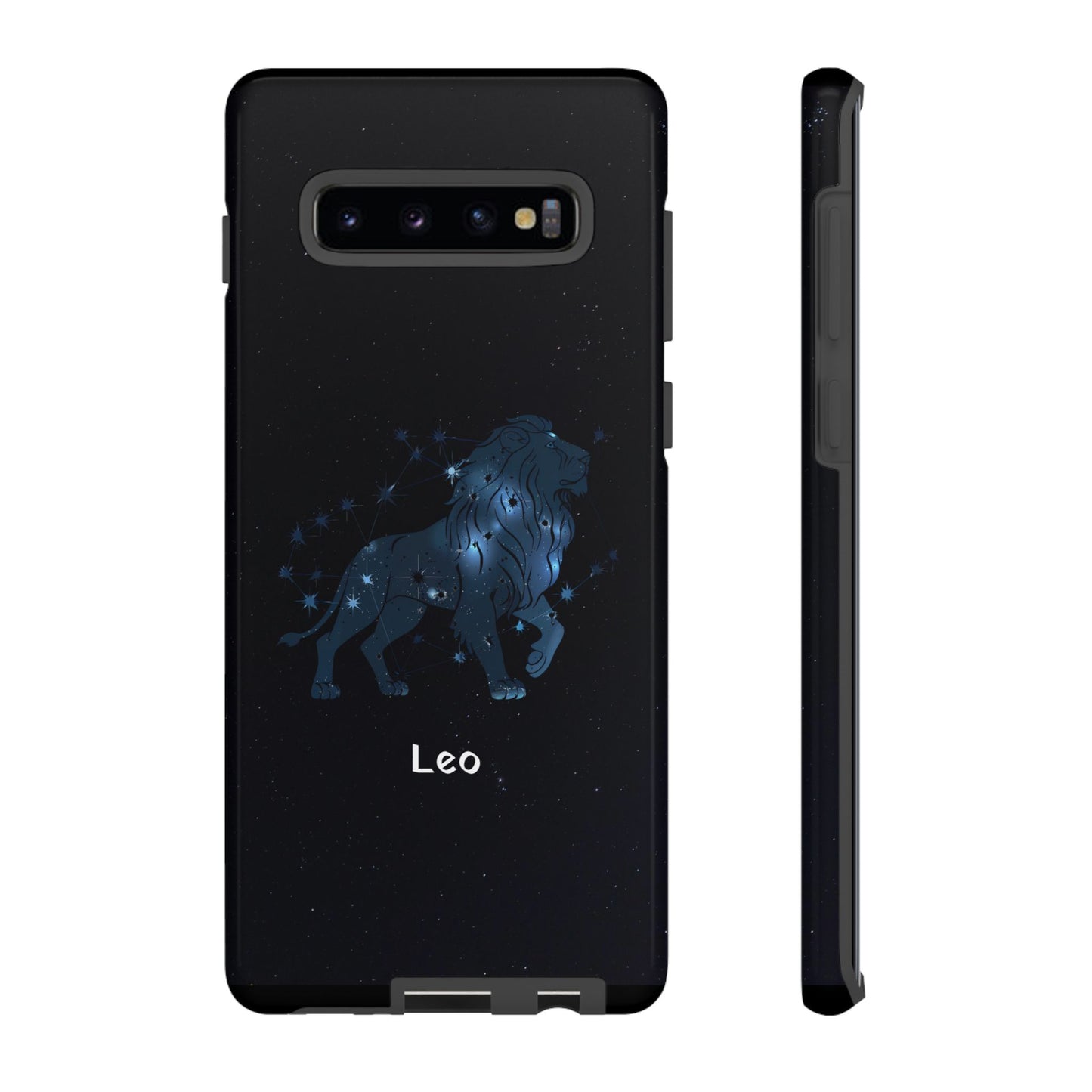 Leo Star Sign Zodiac Black Glossy Phone Case Tough Protection for iPhone or Samsung Galaxy