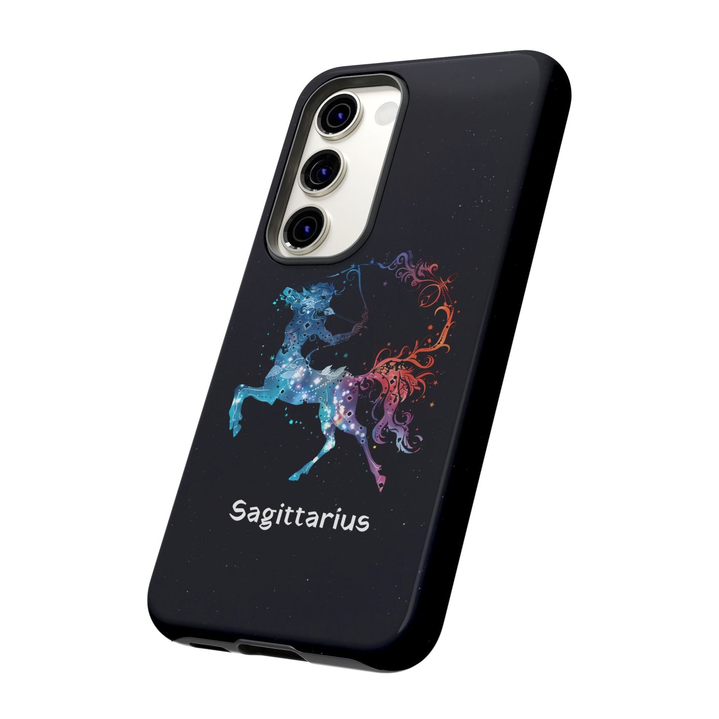 Sagittarius Zodiac Star Sign Black Glossy Phone Case Tough Protection for iPhone or Samsung Galaxy