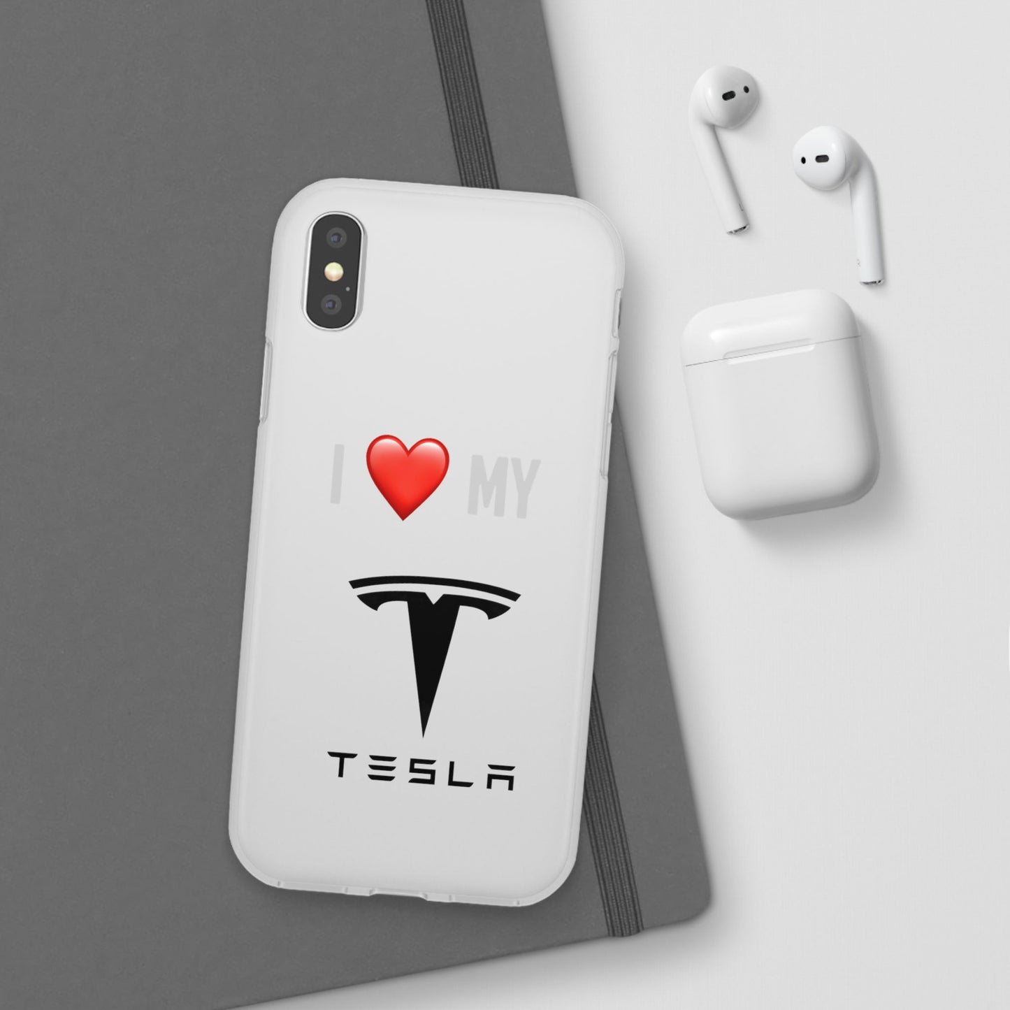 Tesla Phone Case - Flexible And Frosted TPU Plastic I Love My Tesla Phone Case