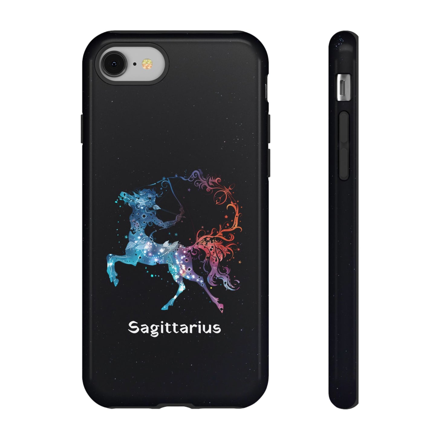 Sagittarius Zodiac Star Sign Black Glossy Phone Case Tough Protection for iPhone or Samsung Galaxy