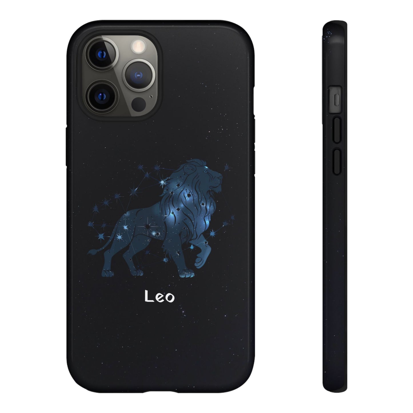 Leo Star Sign Zodiac Black Glossy Phone Case Tough Protection for iPhone or Samsung Galaxy