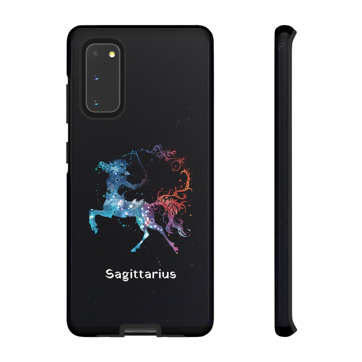 Sagittarius Zodiac Star Sign Black Glossy Phone Case Tough Protection for iPhone or Samsung Galaxy
