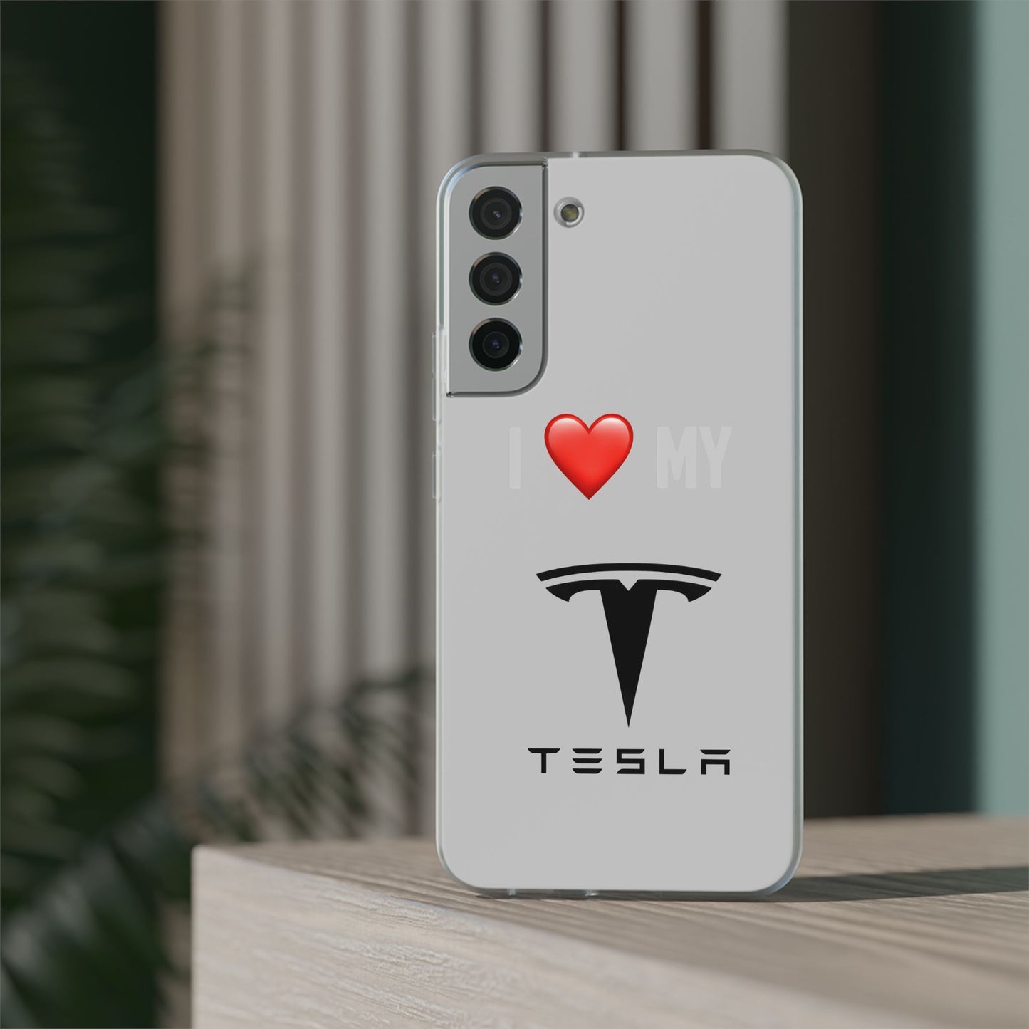 Tesla Phone Case - Flexible And Frosted TPU Plastic I Love My Tesla Phone Case