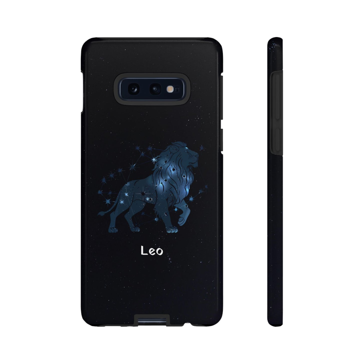 Leo Star Sign Zodiac Black Glossy Phone Case Tough Protection for iPhone or Samsung Galaxy