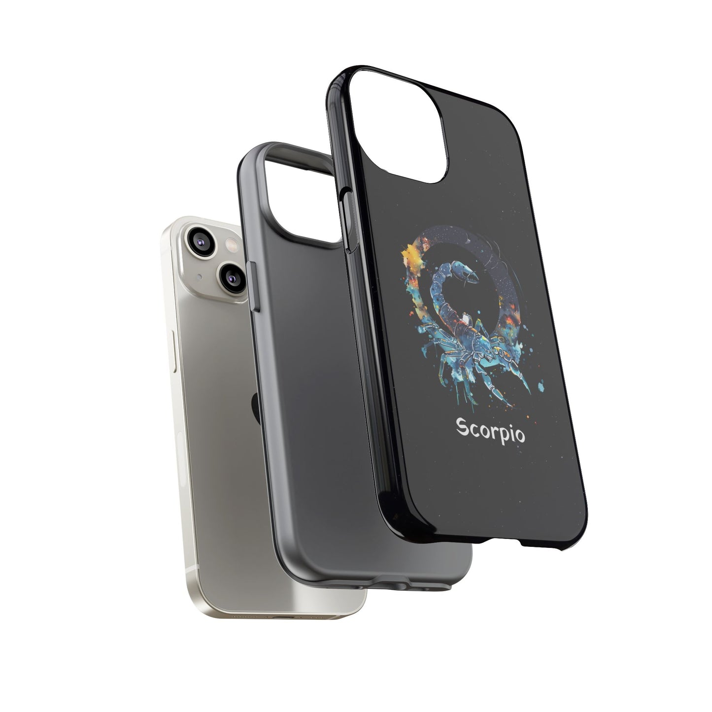 Scorpio Zodiac Star Sign Black Glossy Phone Case Tough Protection for iPhone or Samsung Galaxy