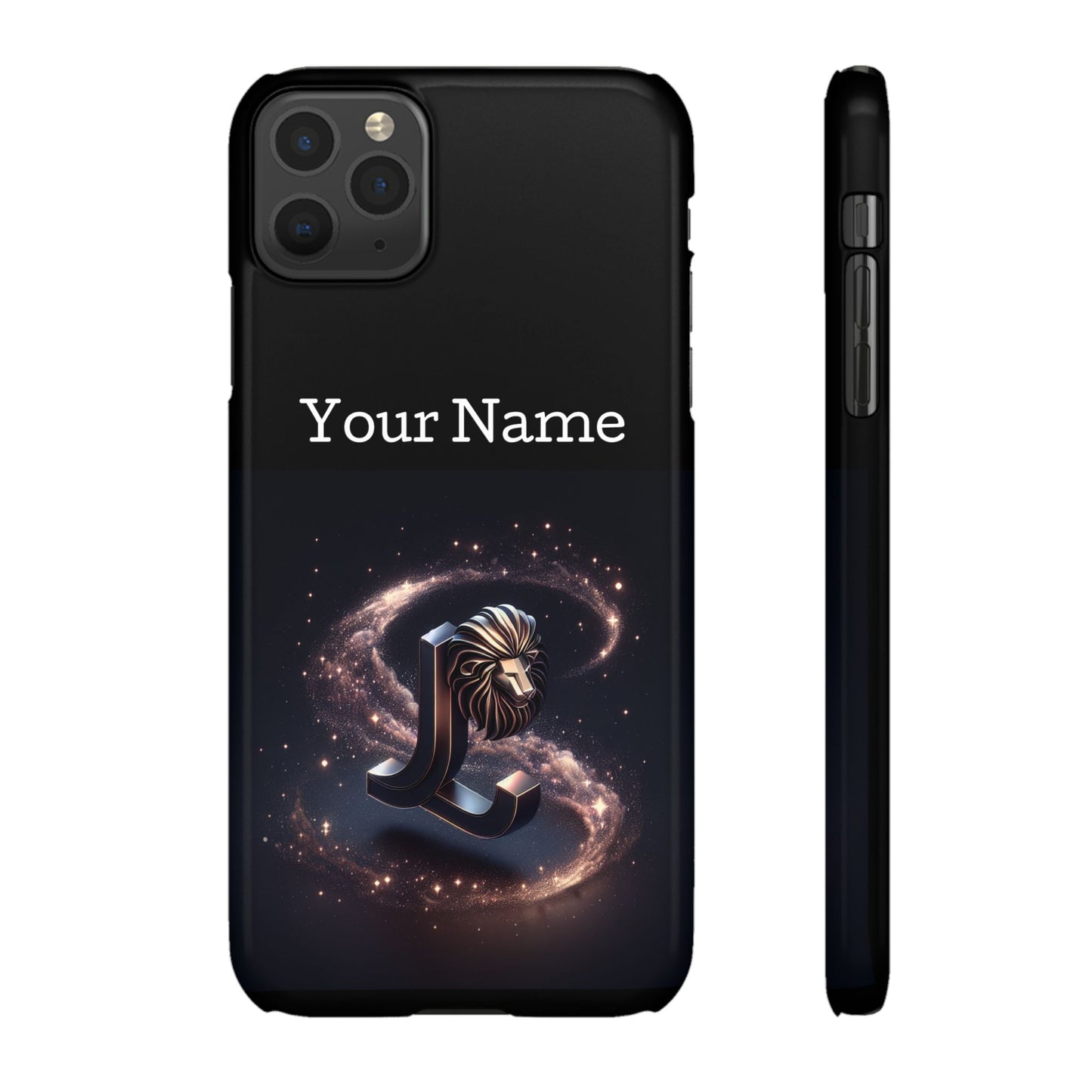 Leo Phone Case - Glossy Black Polycarbonate Snap Case Phone Protection