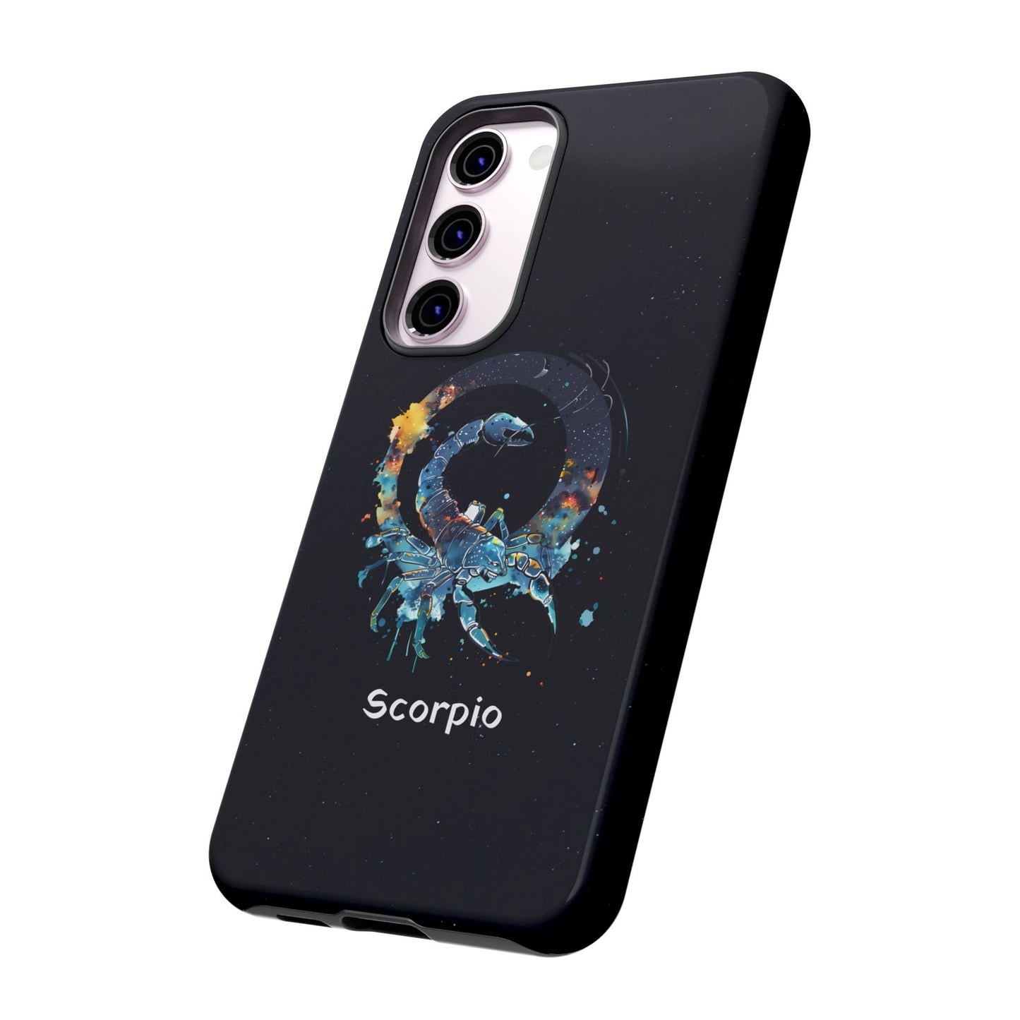 Scorpio Zodiac Star Sign Black Glossy Phone Case Tough Protection for iPhone or Samsung Galaxy