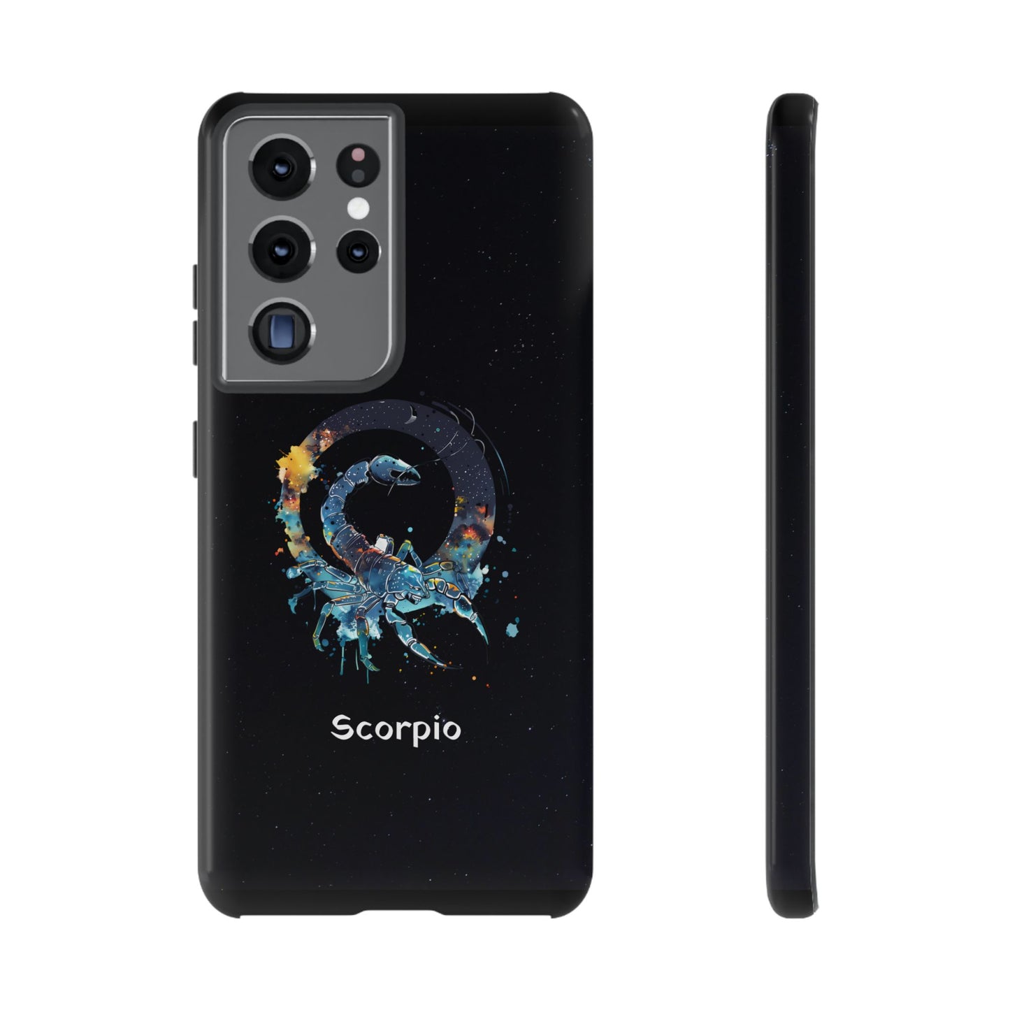 Scorpio Zodiac Star Sign Black Glossy Phone Case Tough Protection for iPhone or Samsung Galaxy