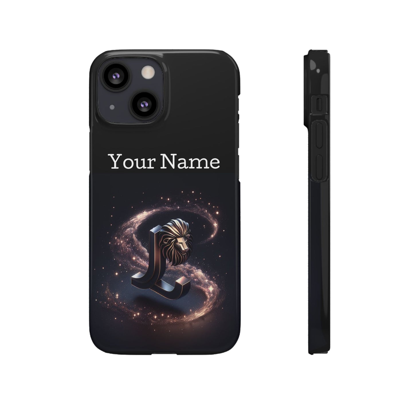 Leo Phone Case - Glossy Black Polycarbonate Snap Case Phone Protection