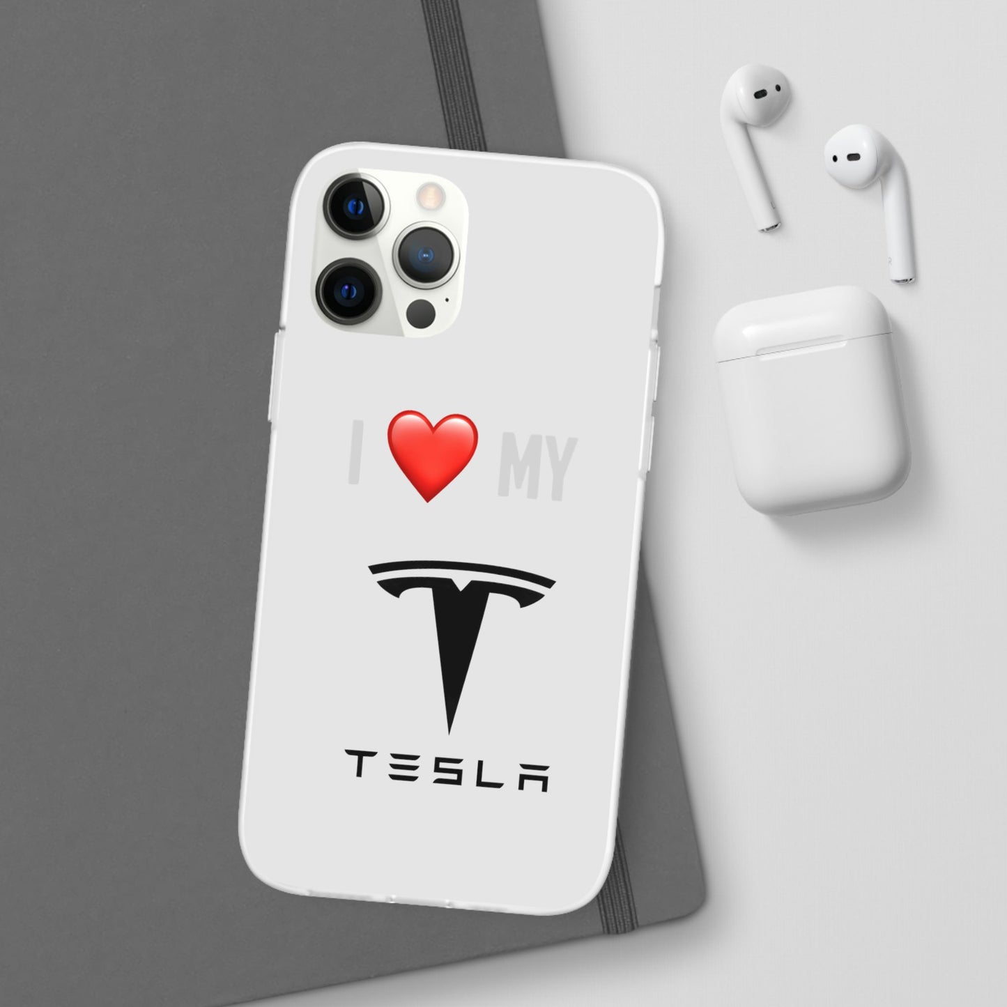 Tesla Phone Case - Flexible And Frosted TPU Plastic I Love My Tesla Phone Case