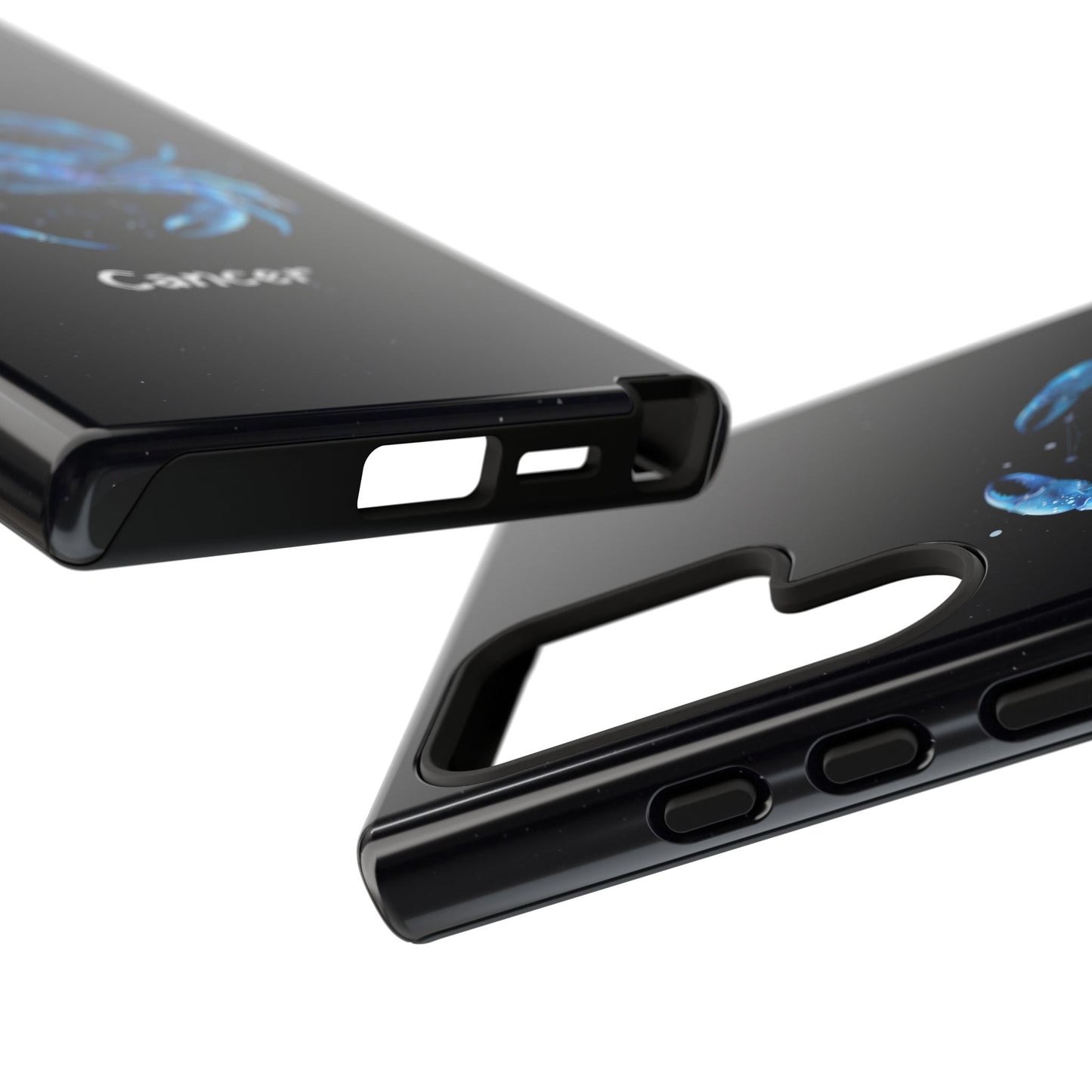 Cancer Zodiac Star Sign Black Glossy Phone Case Tough Protection for iPhone or Samsung Galaxy