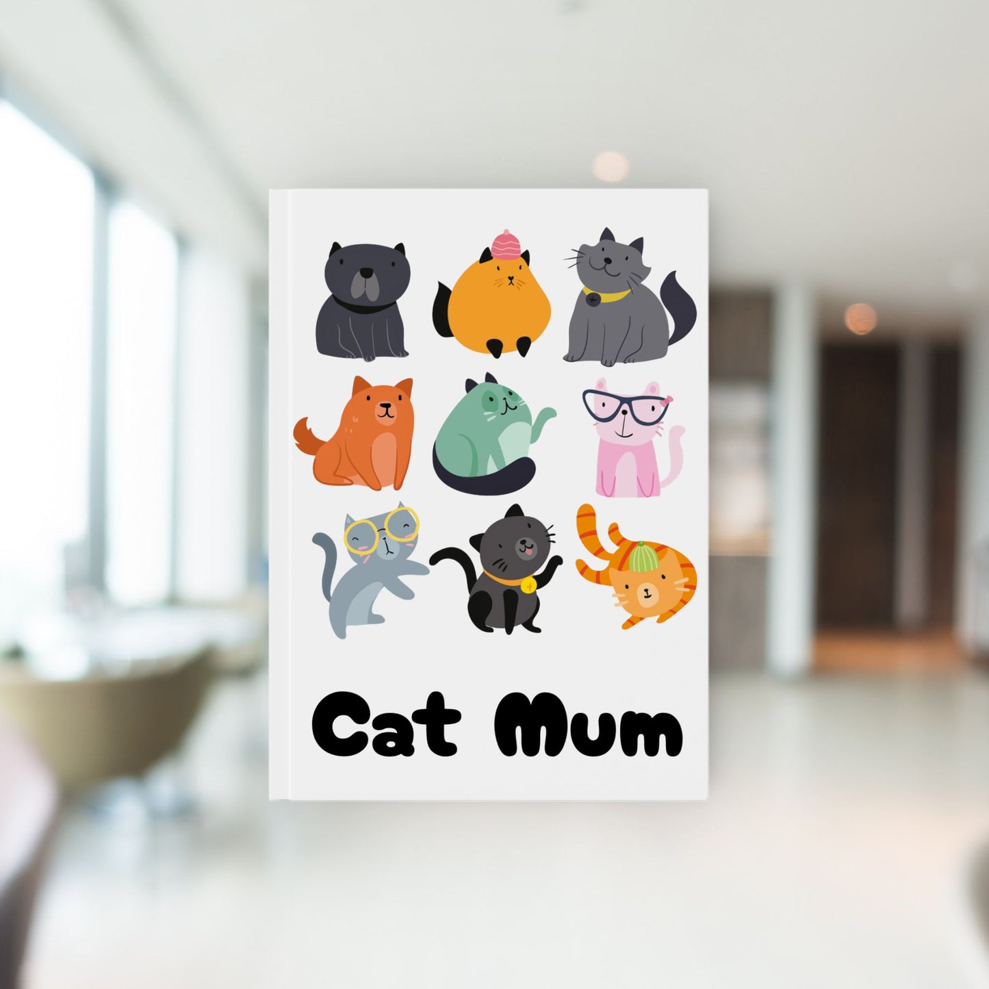 Cat Mum Hard Backed Journal - Perfect Cat Lover Gift. Choose from plain, ruled or graph