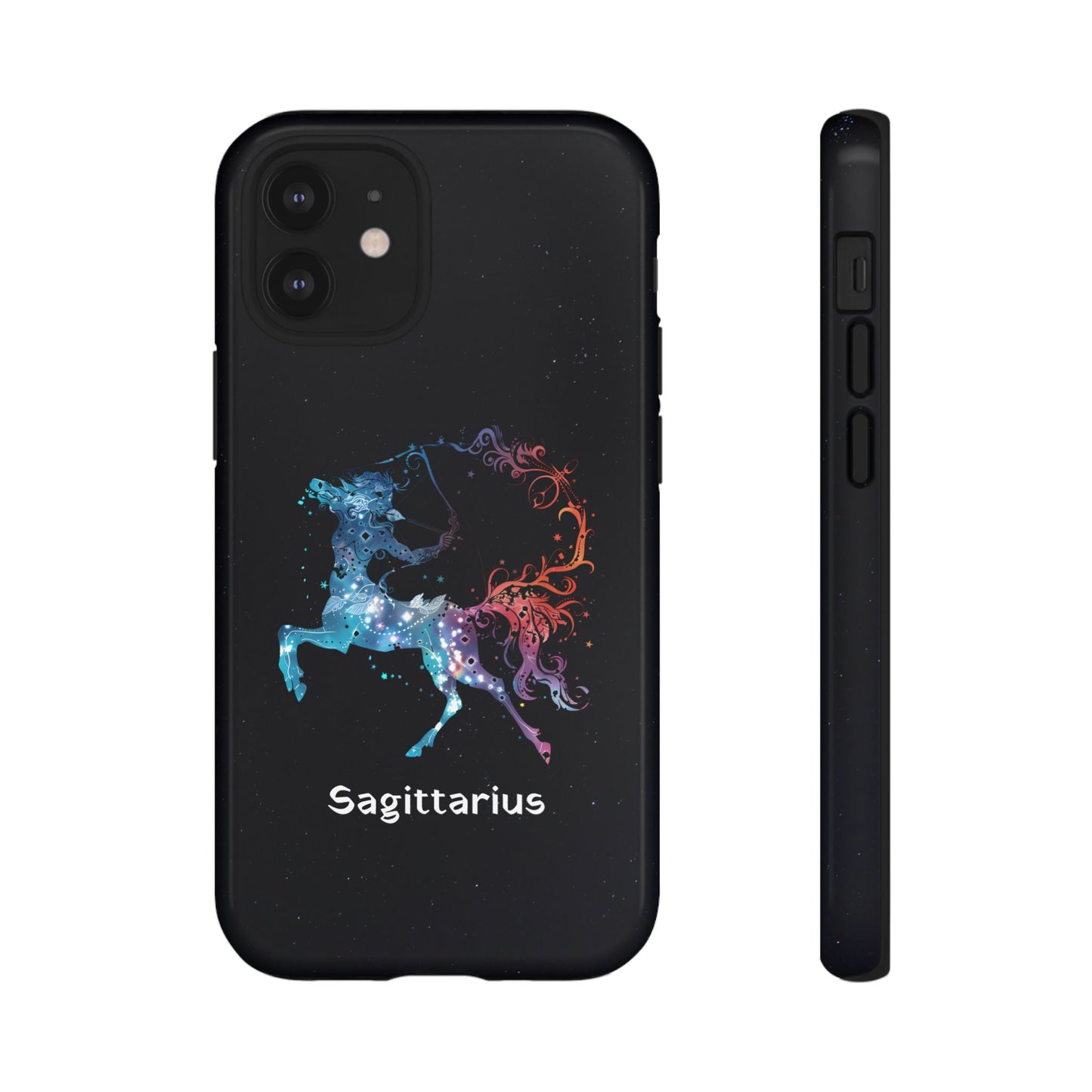Sagittarius Zodiac Star Sign Black Glossy Phone Case Tough Protection for iPhone or Samsung Galaxy