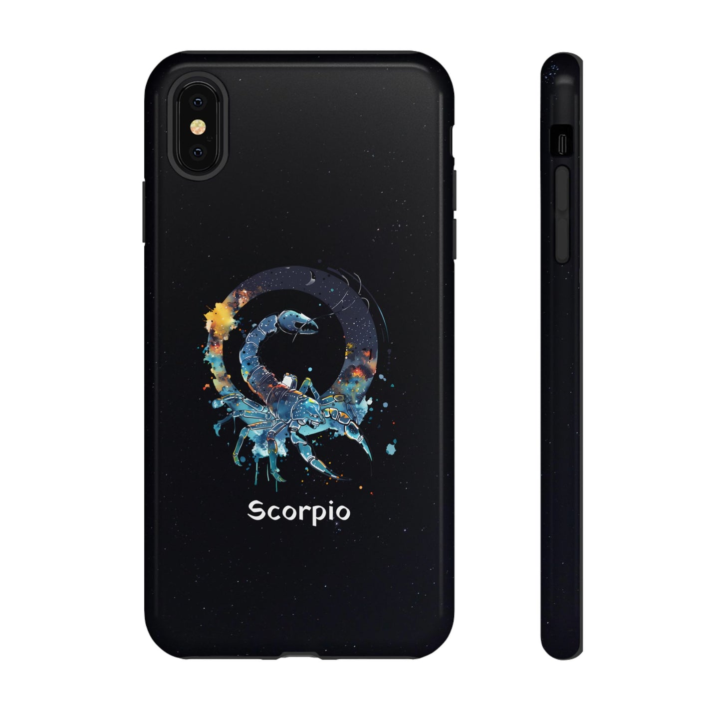Scorpio Zodiac Star Sign Black Glossy Phone Case Tough Protection for iPhone or Samsung Galaxy