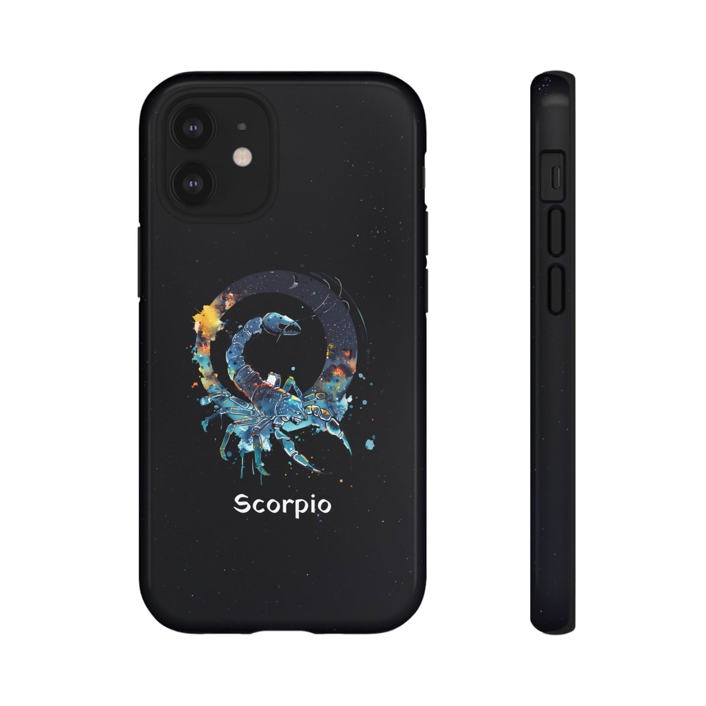 Scorpio Zodiac Star Sign Black Glossy Phone Case Tough Protection for iPhone or Samsung Galaxy