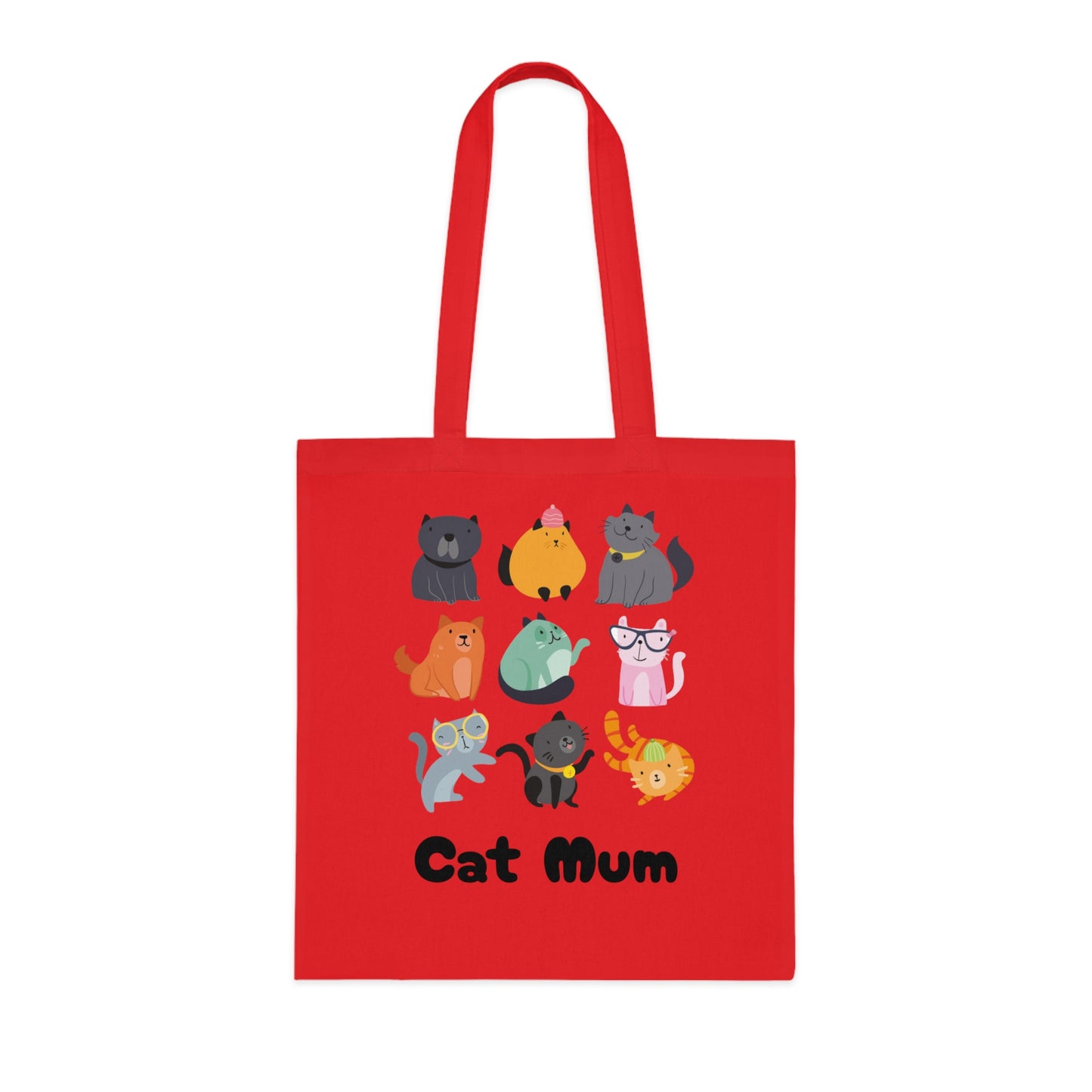 Cat Mum Large Cotton Tote Bag in Various Colours - Perfect Gift for Cat Lovers