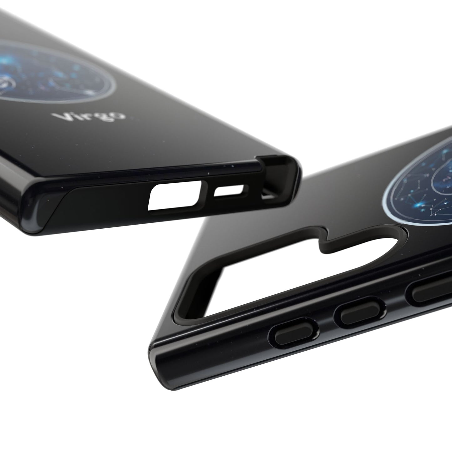 Virgo Zodiac Star Sign Black Glossy Phone Case Tough Protection for iPhone or Samsung Galaxy