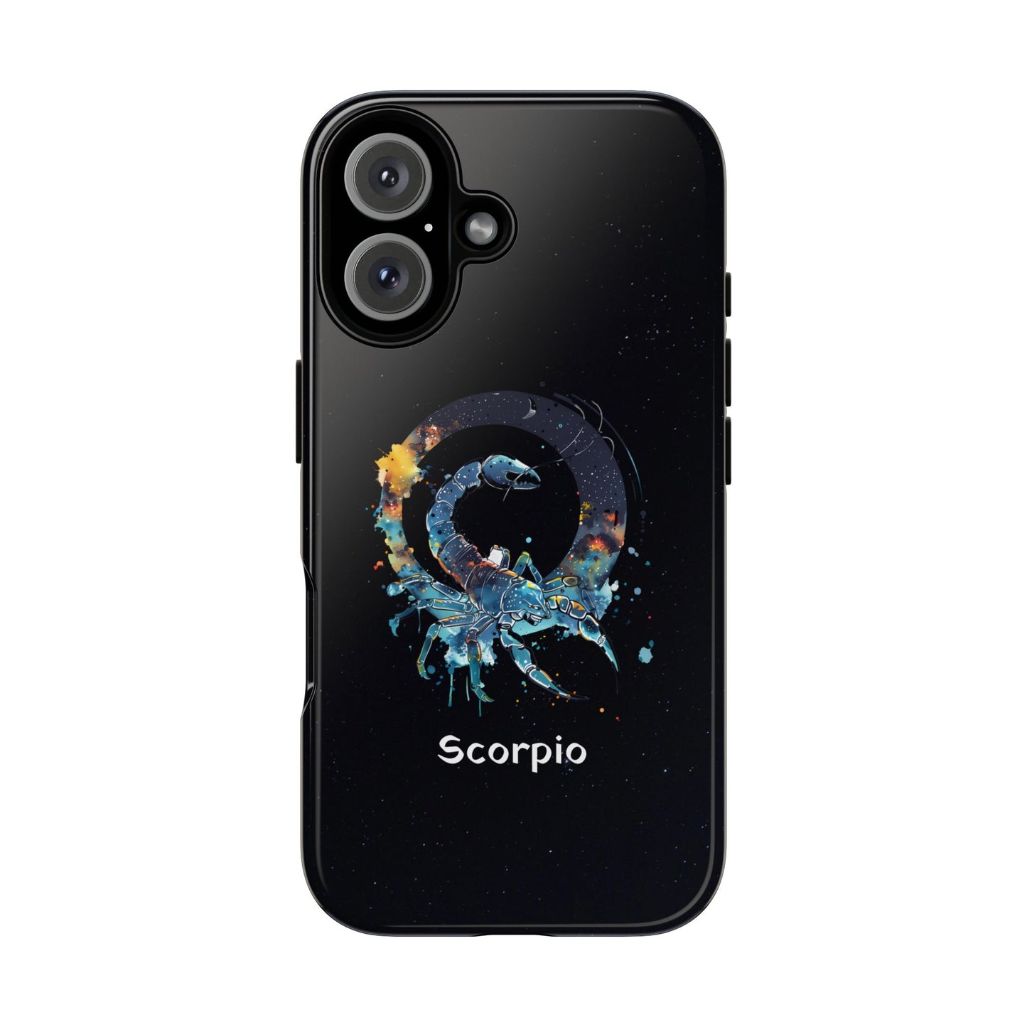 Scorpio Zodiac Star Sign Black Glossy Phone Case Tough Protection for iPhone or Samsung Galaxy