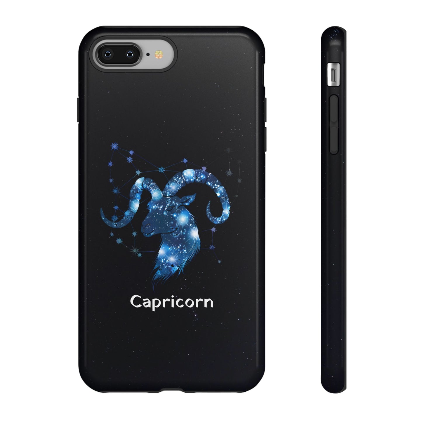 Capricorn Zodiac Star Sign Black Glossy Phone Case Tough Protection for iPhone or Samsung Galaxy