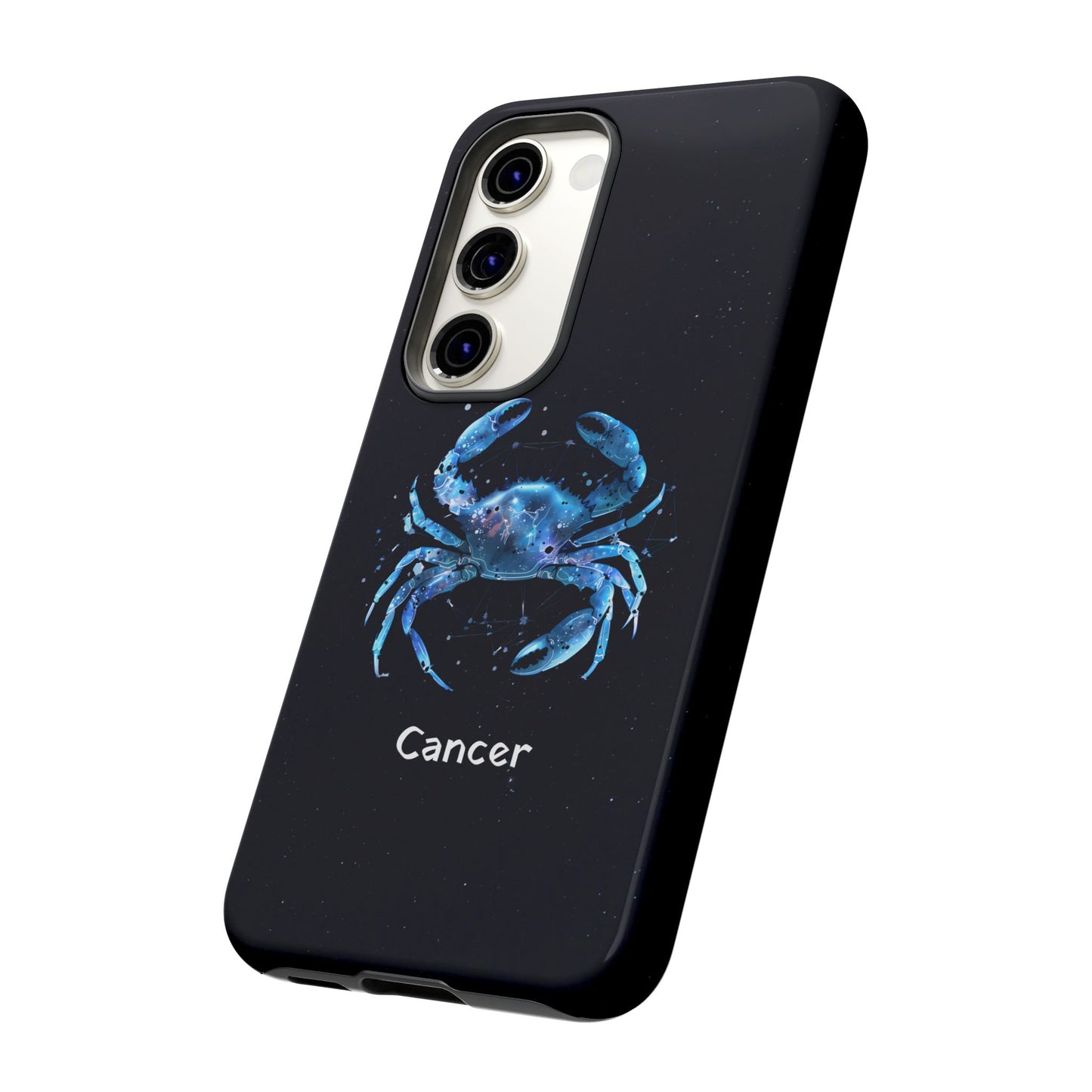Cancer Zodiac Star Sign Black Glossy Phone Case Tough Protection for iPhone or Samsung Galaxy