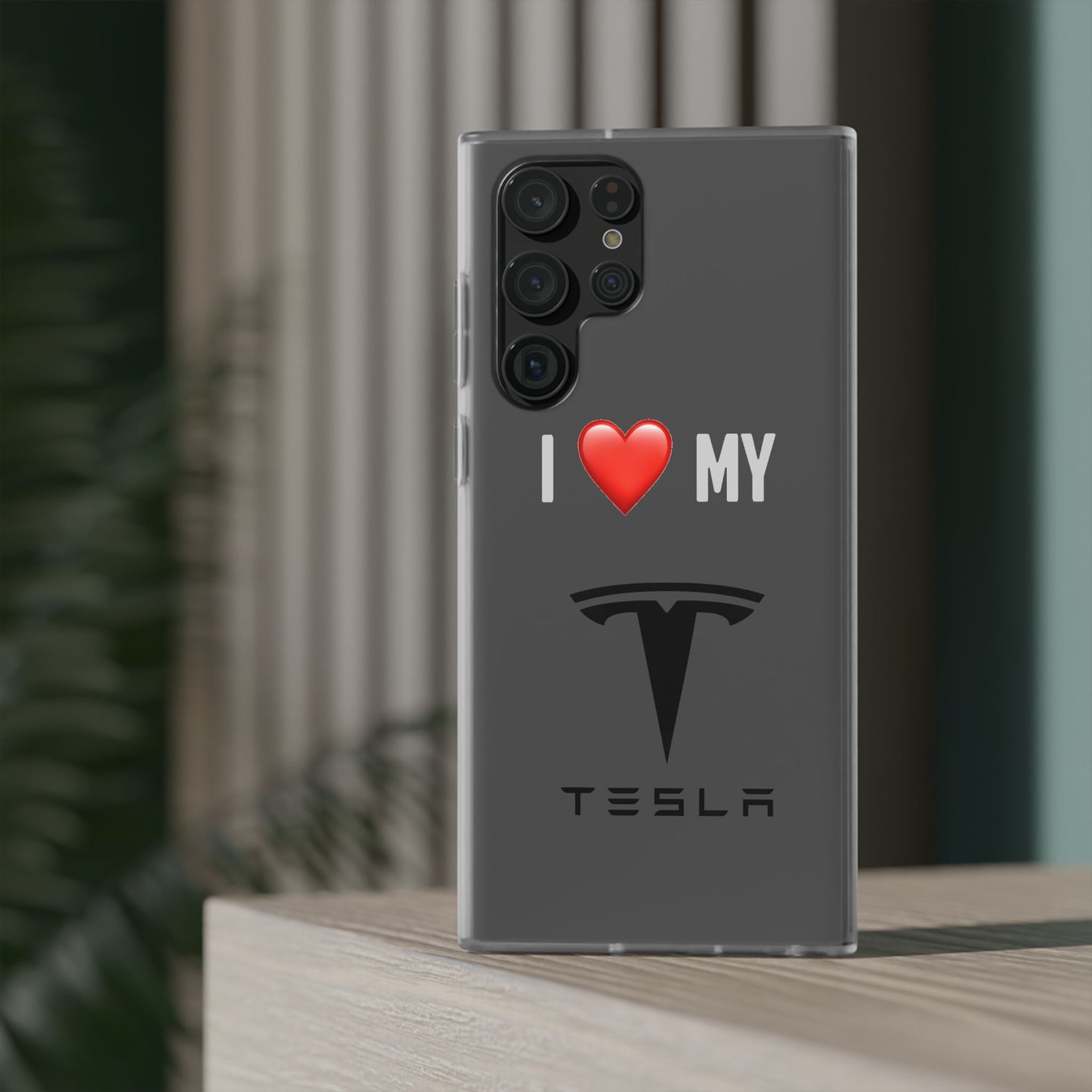 Tesla Phone Case - Flexible And Frosted TPU Plastic I Love My Tesla Phone Case